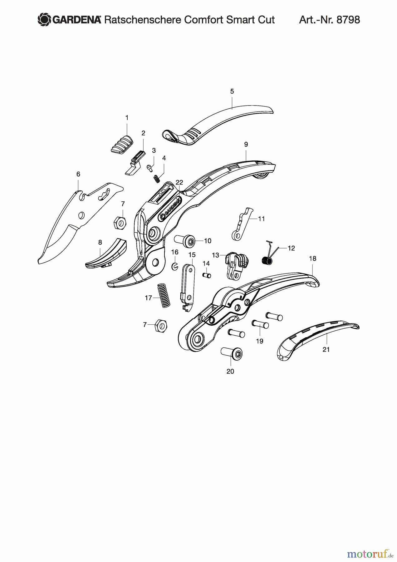  Gardena Gartenschere Comfort Ratschenschere SmartCut