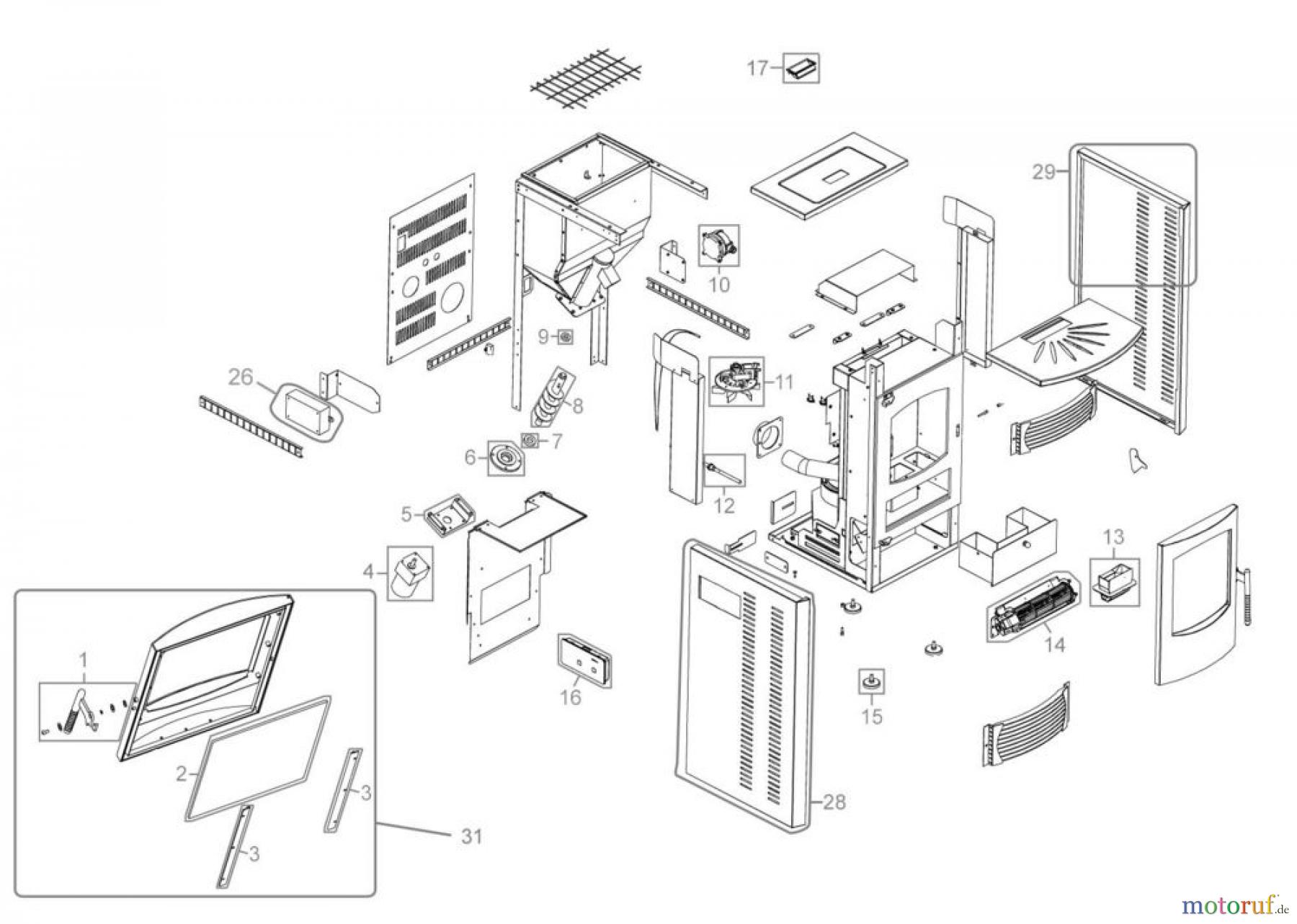 Güde Heizgeräte Pelletöfen PELLETOFEN GP 8000 BASIC-BORDEAUX - 68030 FSL68030-01 Seite 1