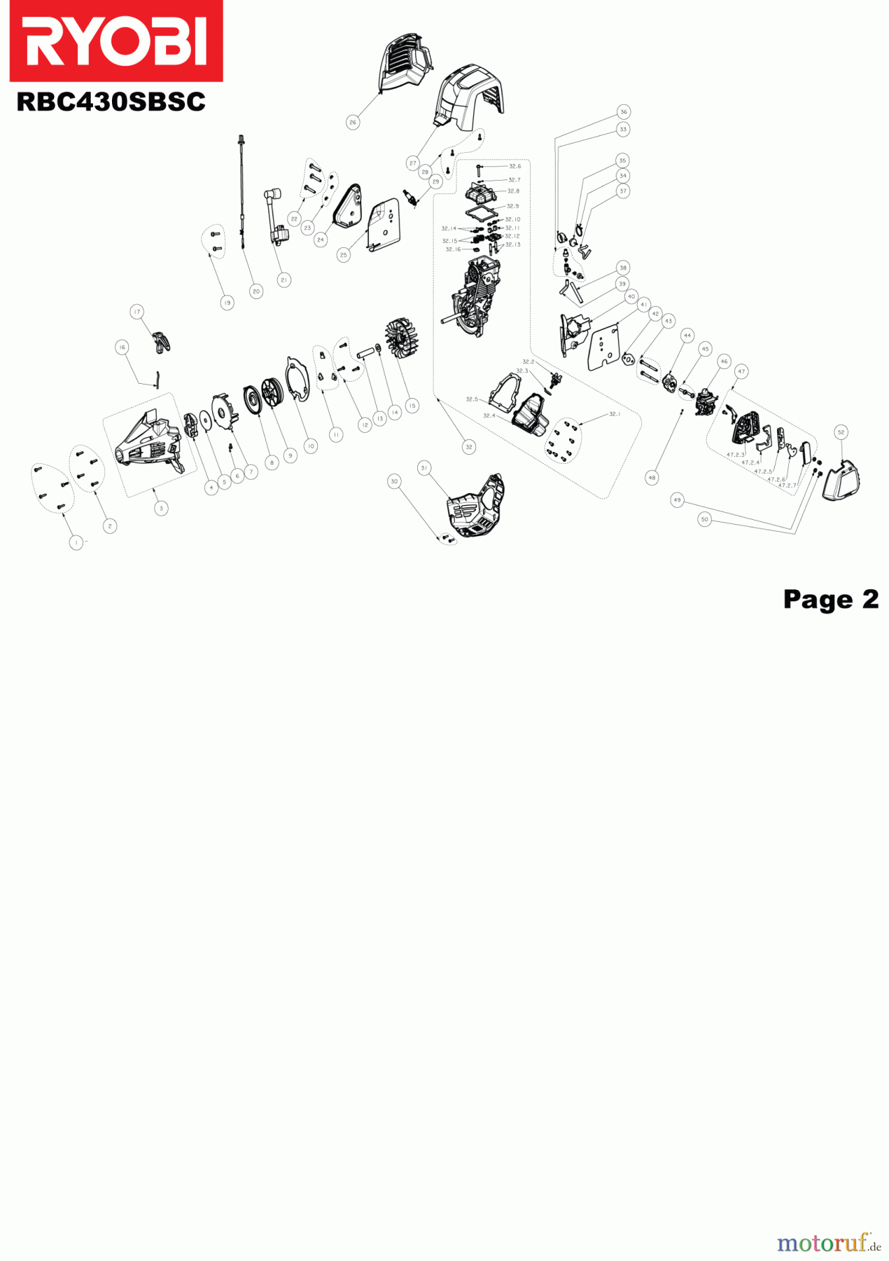Ryobi Sensen Freischneider Benzin RBC430SBSC Seite 2