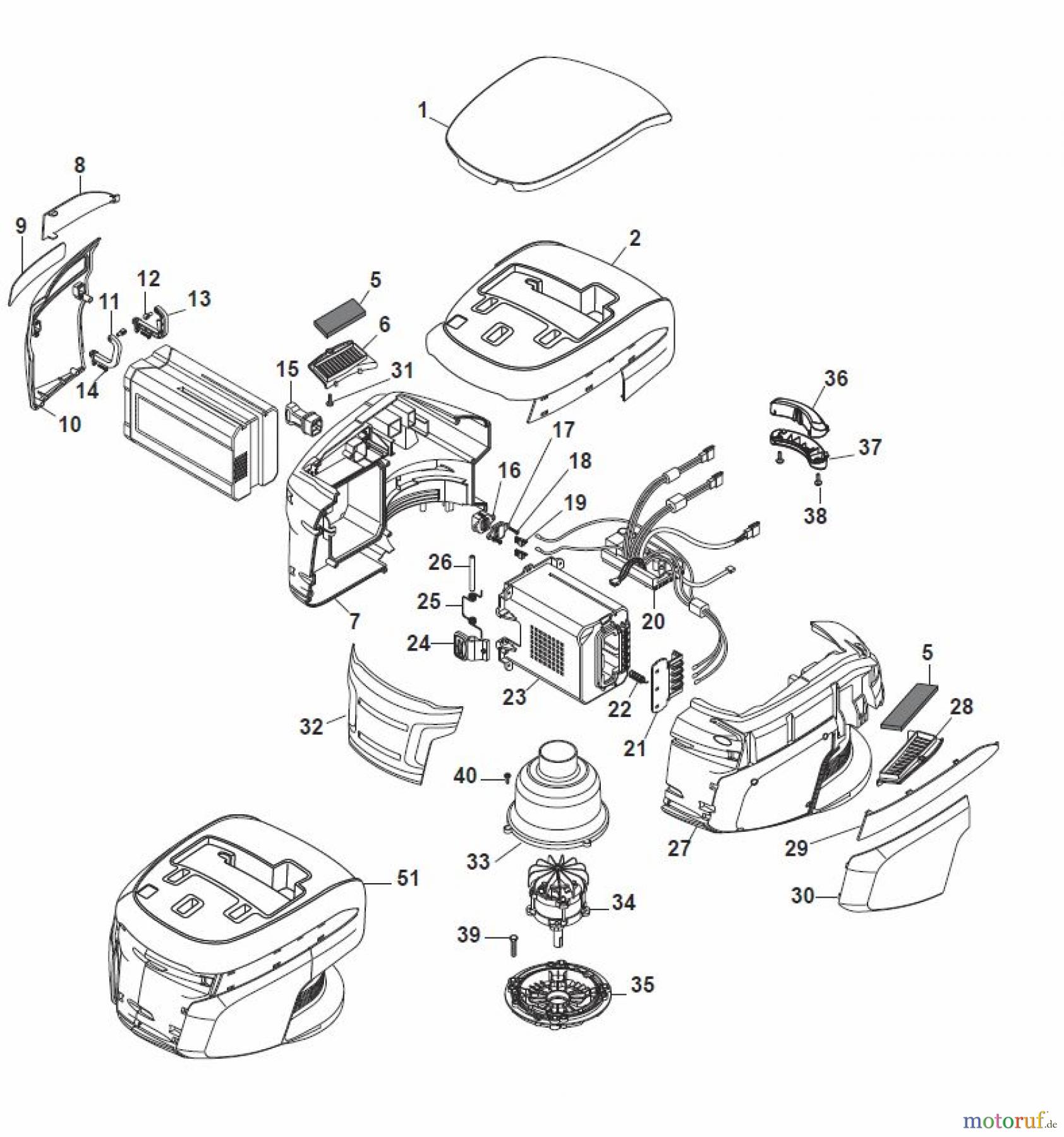 Global Garden Products GGP Rasenmäher Baujahr 2017 Akku 2017 Ohne Antrieb MP1 500 Li 80 Battery Motor Ass.y