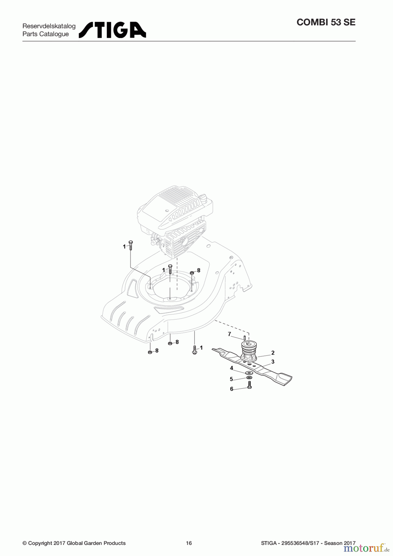 Stiga Rasenmäher Baujahr 2017 Benzin Mit Antrieb 2017 COMBI 53 SE 295536548/S17 - Season 2017 Blade