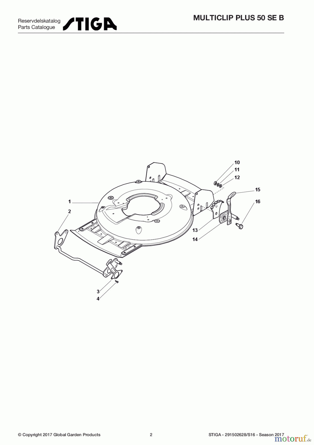 Stiga Rasenmäher Baujahr 2017 Benzin Mit Antrieb 2017 MULTICLIP PLUS 50 SE B 291502628/S16 - Season 2017 Deck And Height Adjusting
