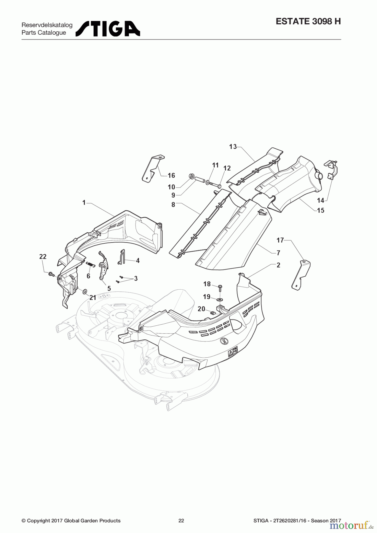 Stiga Aufsitzmäher Baujahr 2017 ESTATE 3098 H 2T2620281/16 - Season 2017 Belt Protections