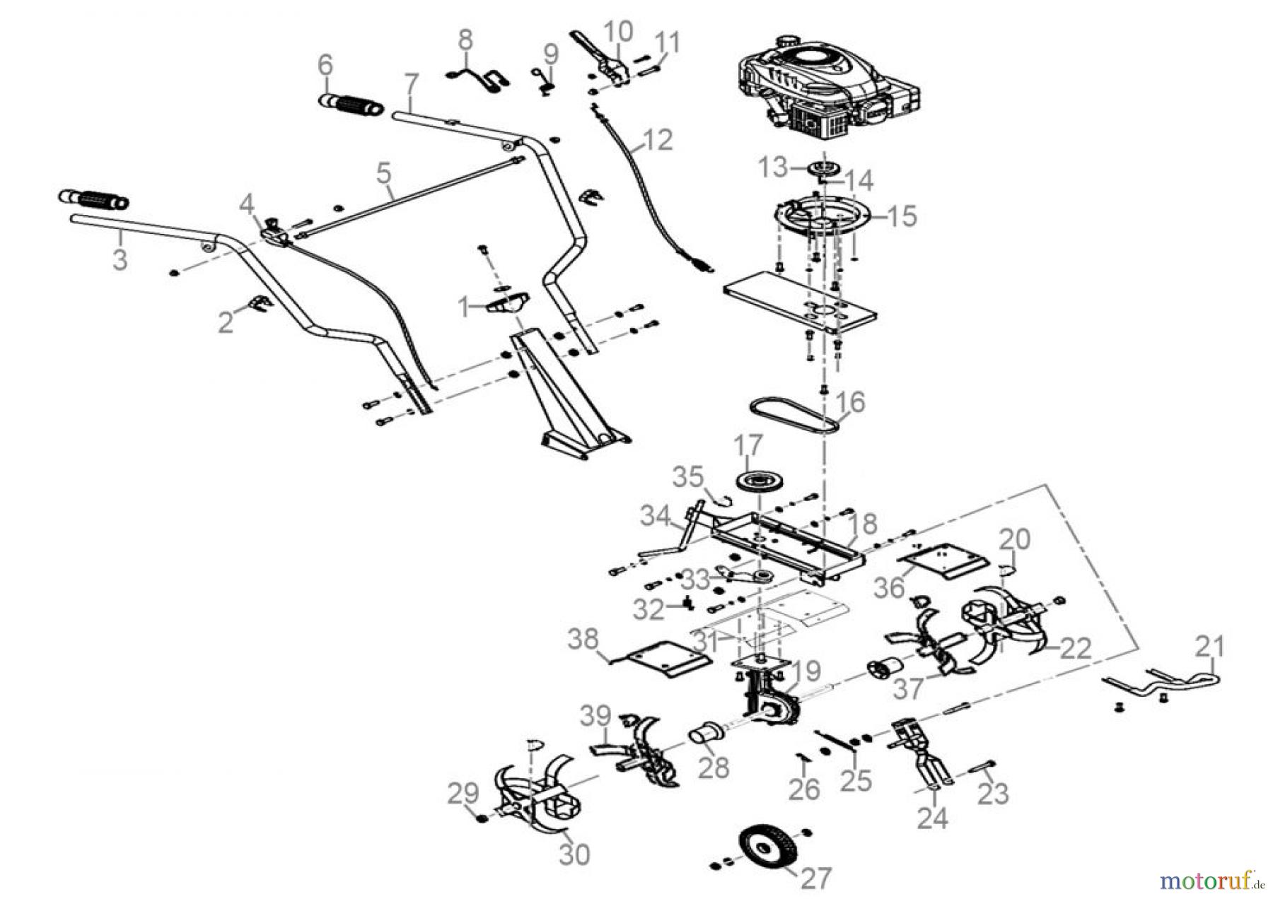 Güde Gartentechnik Gartenfräsen Benzin-Fräsen Gartenfräse GF 603 Art.-Nr.: 94393 Ersatzteileversion FSL94393-01 Seite 1