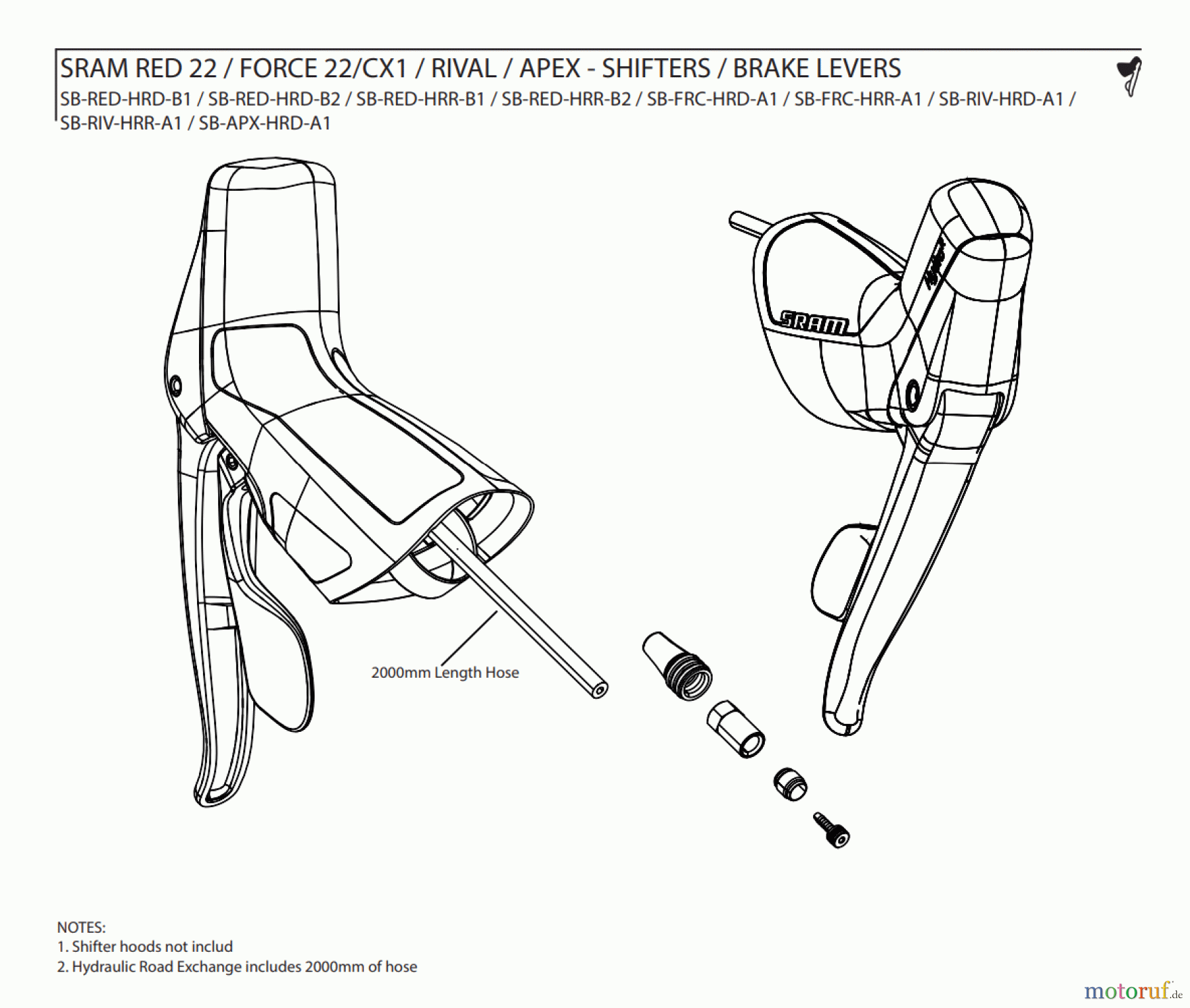 Sram Sram SRAM RED 22 / FORCE 22/CX1 / RIVAL / APEX - SHIFTERS / BRAKE LEVERS