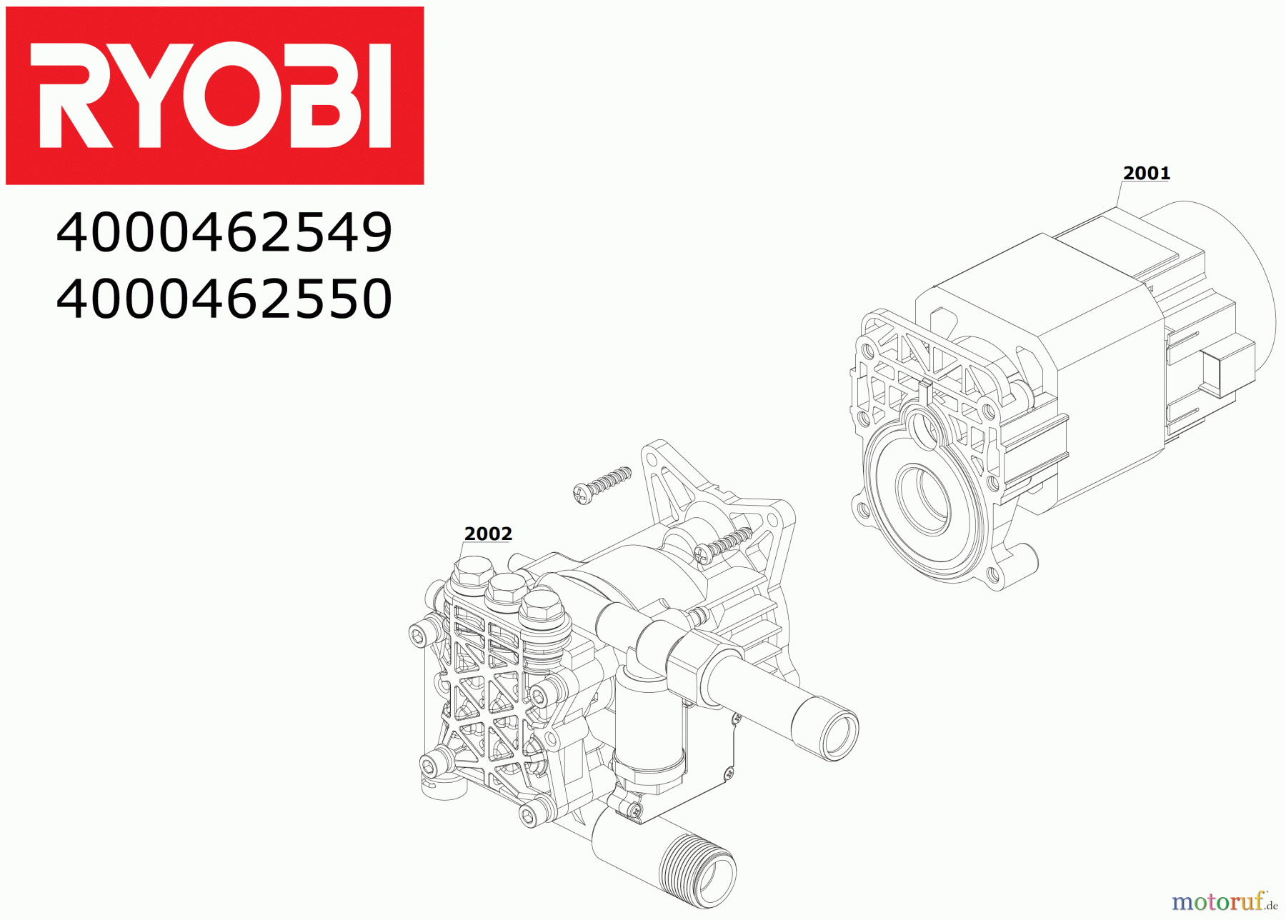  Ryobi Hochdruckreiniger RPW150XRB 2.200 W Elektro-Hochdruckreiniger, max. Druck 150 bar Seite 1 Motor