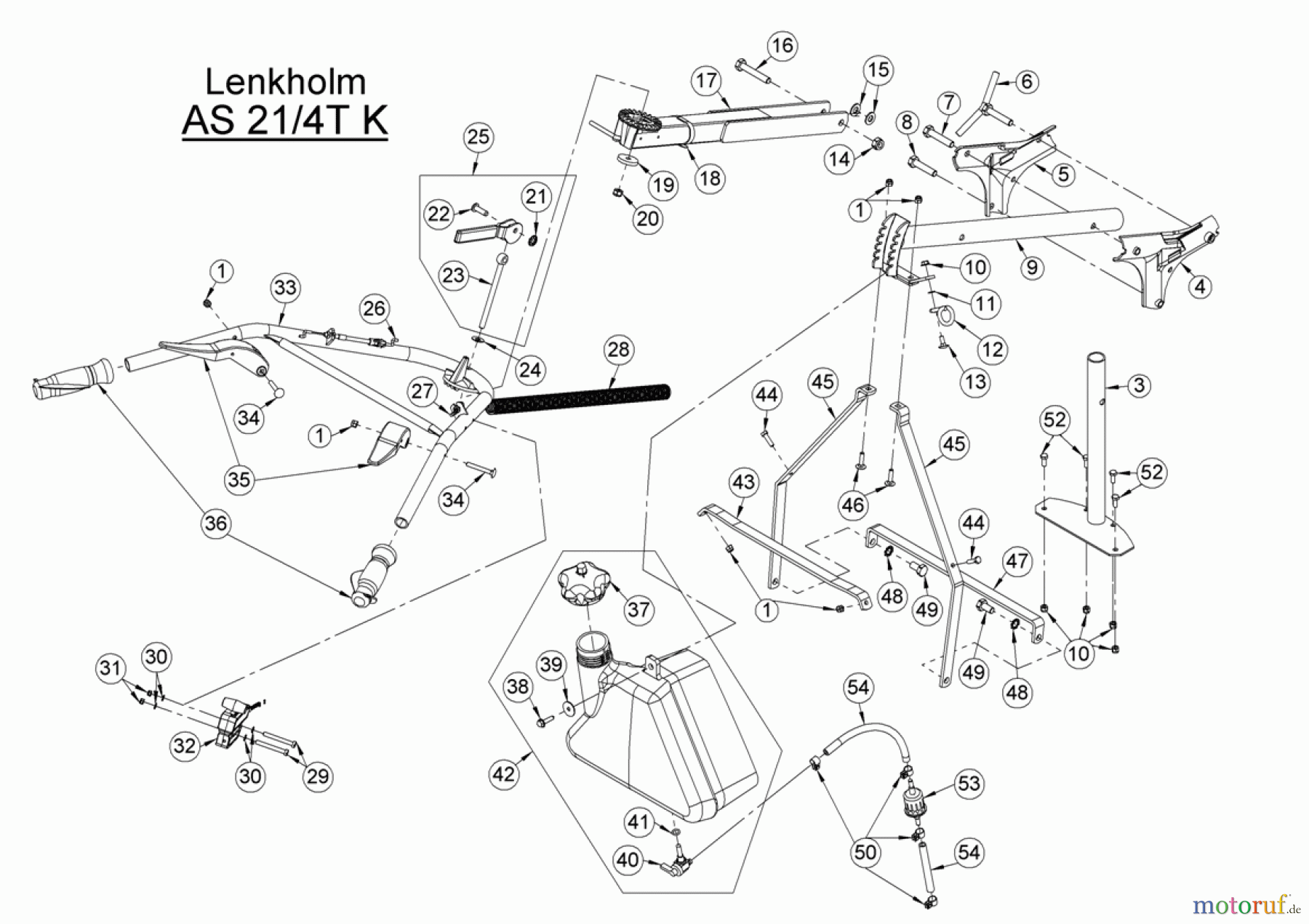 AS-Motor (neu) Hochgras Allmäher AS 21 AS 21 4T Kawa und AS 21/4T K ab FNr. 021712030001 Lenkholm