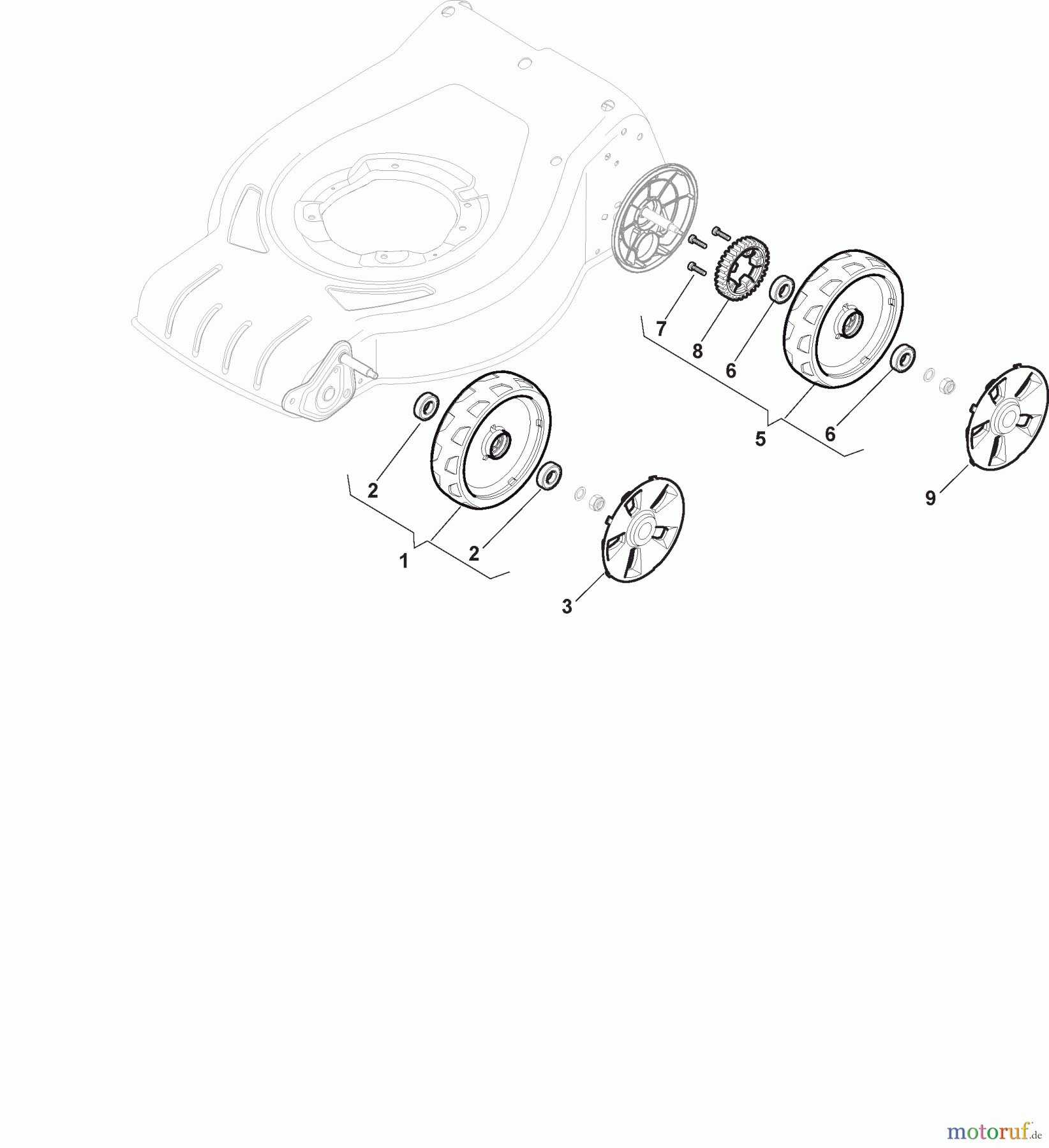 Alpina (von Stiga) Rasenmäher Akkumäher BL 410 S Li (2020) Rad und Radkappe