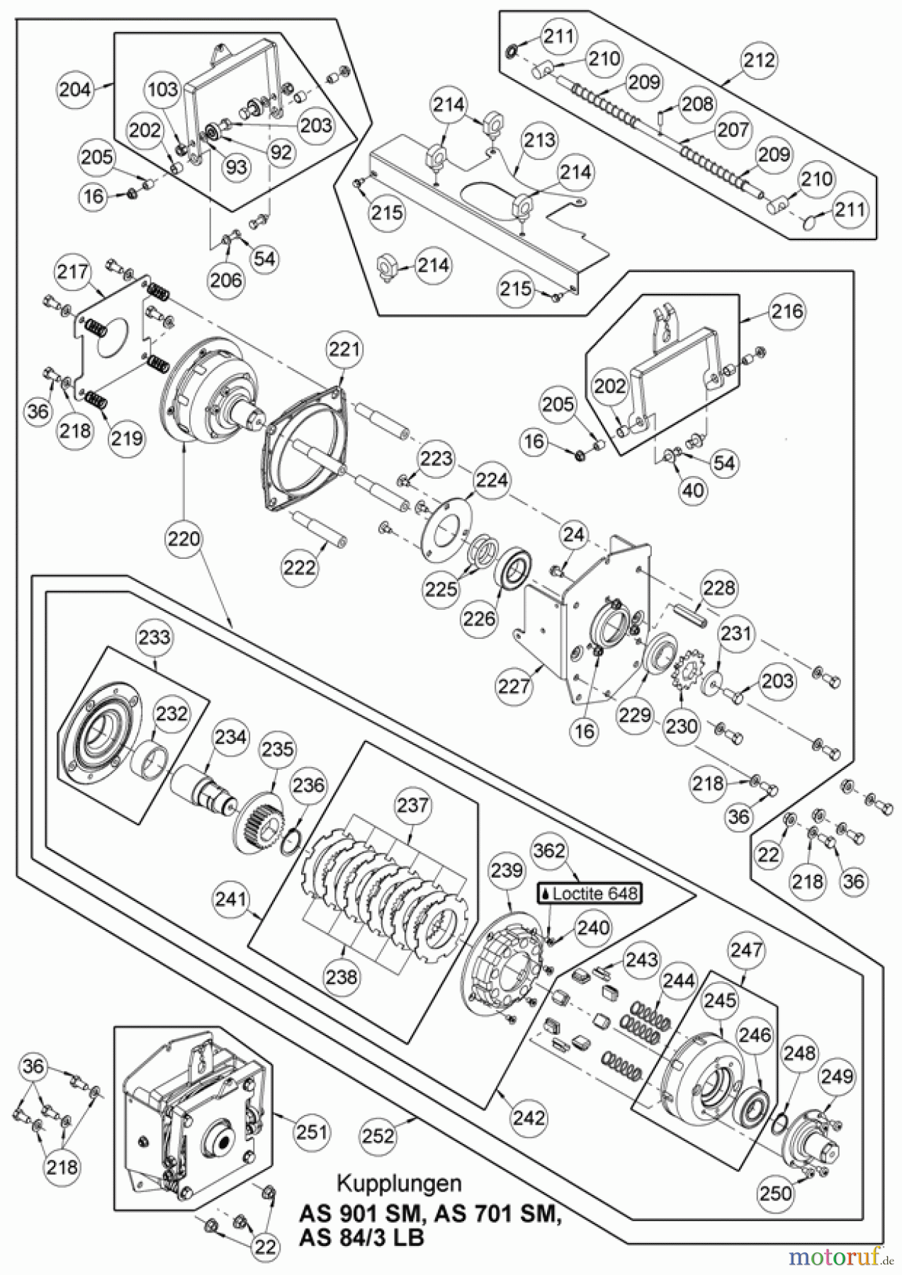 AS-Motor (neu) Hochgras Schlegelmäher AS 701 SM ab FNr. 026820010001 Kupplungen