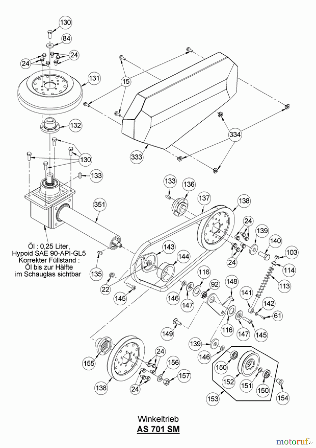 AS-Motor (neu) Hochgras Schlegelmäher AS 701 SM ab FNr. 026820070001 Winkeltrieb