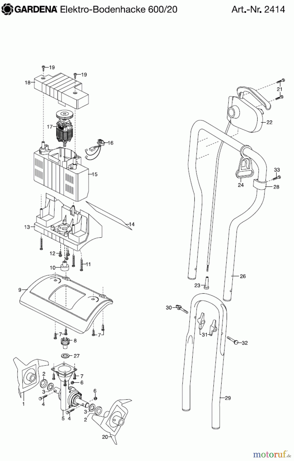  Gardena Hacken Elektro-Bodenhacke EH 600/20