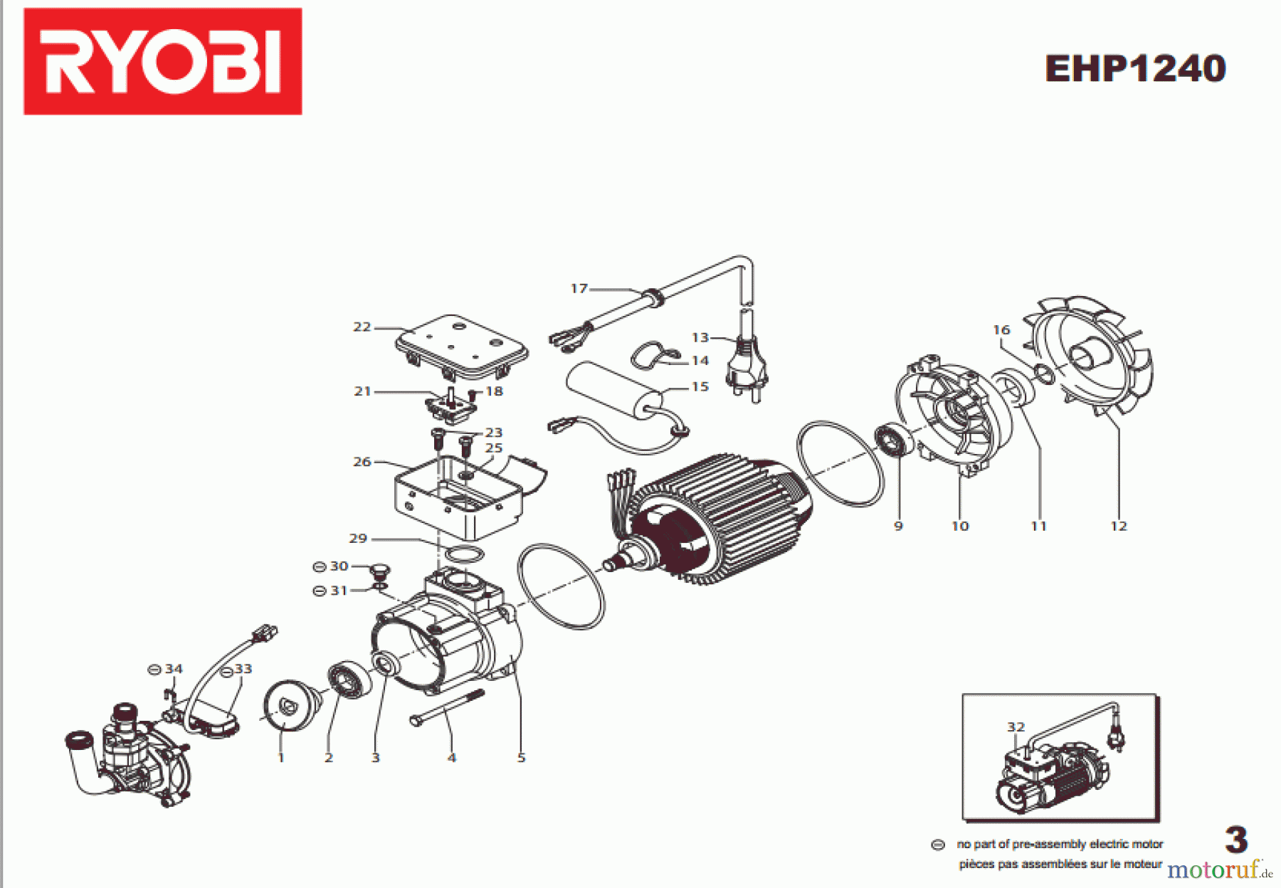  Ryobi Hochdruckreiniger EHP1240 Seite 3