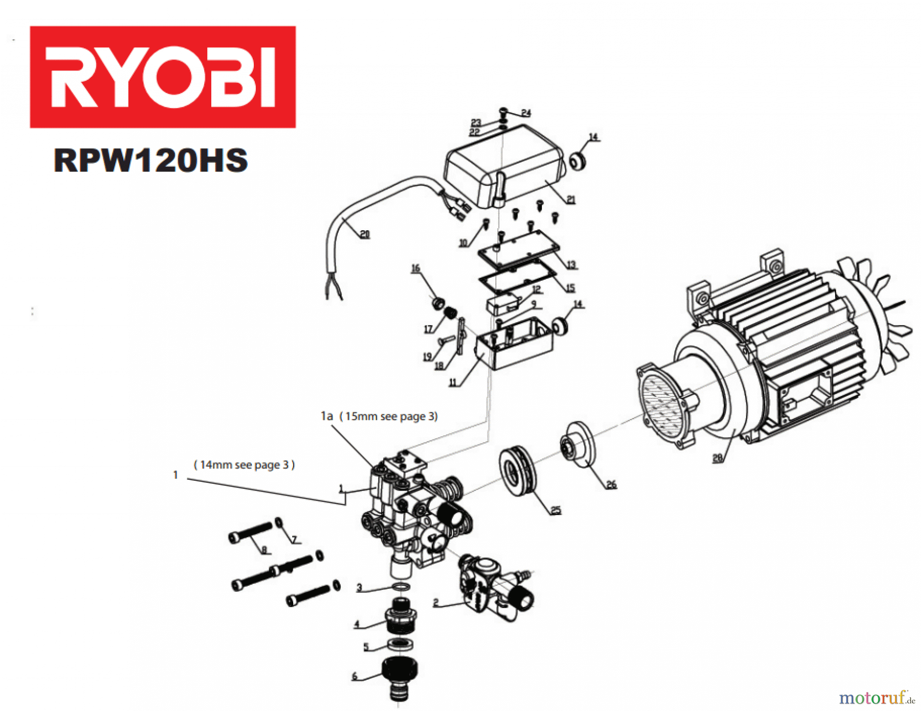  Ryobi Hochdruckreiniger RPW120HS Seite 1