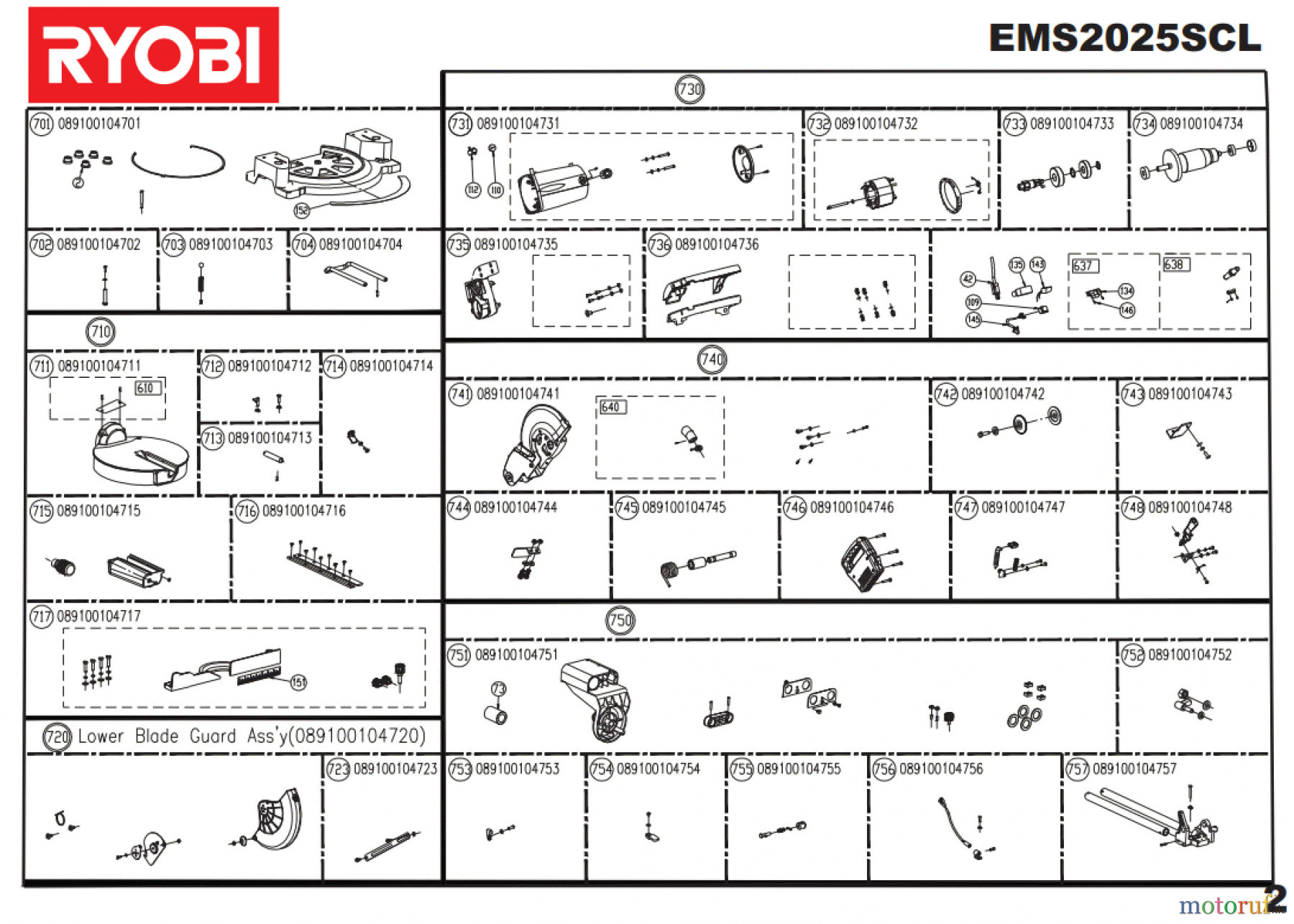  Ryobi Sägen Kapp- und Gehrungssägen EMS2025SCL Seite 2