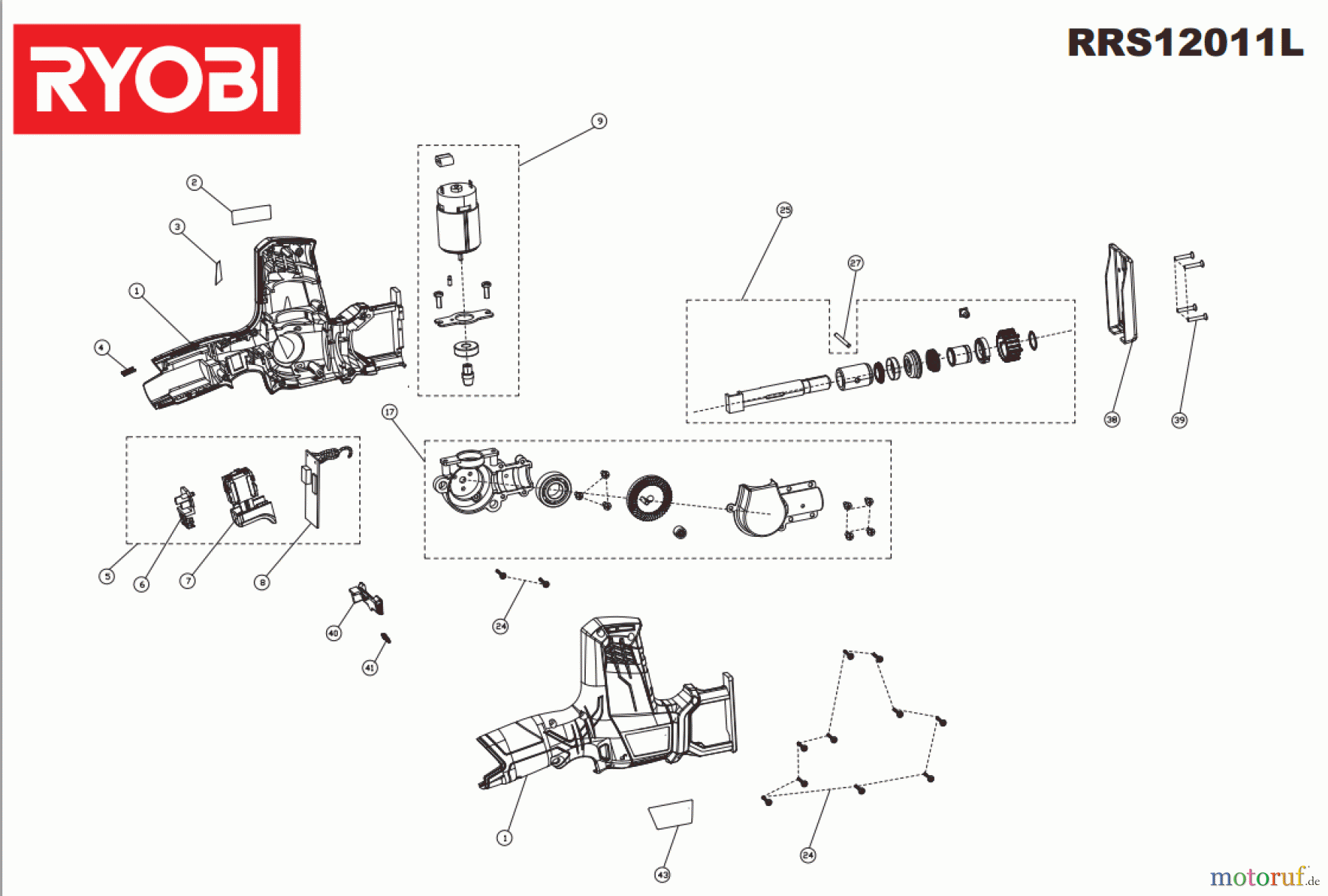  Ryobi Sägen Säbelsägen RRS12011L Seite 1