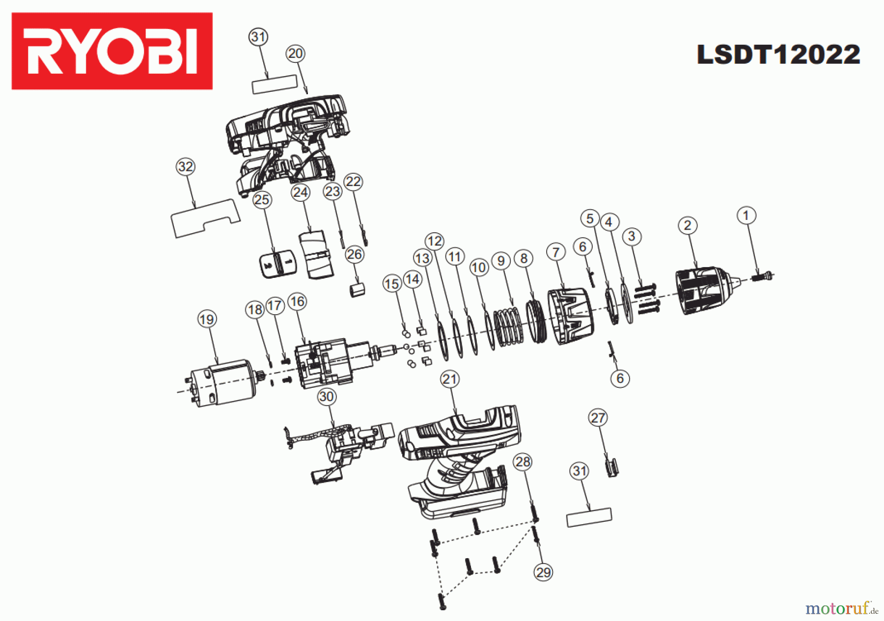 Ryobi (Schlag-)Bohrschrauber Bohrschrauber LSDT12022 Seite 1