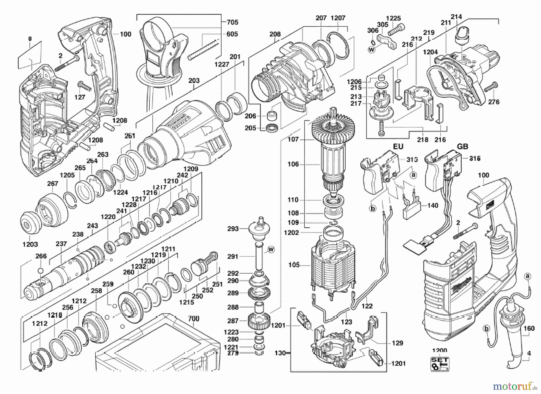 Milwaukee Kabelgeführte Geräte Bohren und Meißeln SDS-Plus PLH20 BOHRHAMMER
