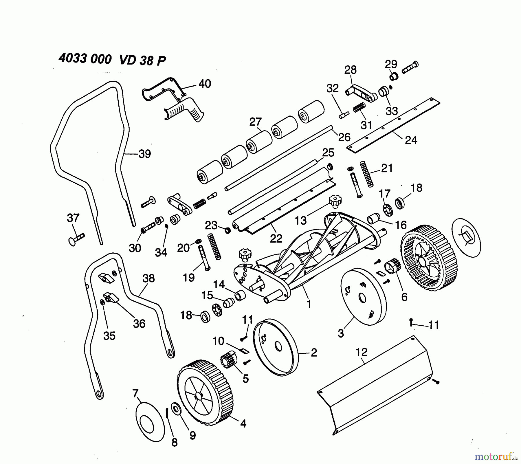  Wolf-Garten Spindle mower VD 38 P 4033000  (1996) Basic machine