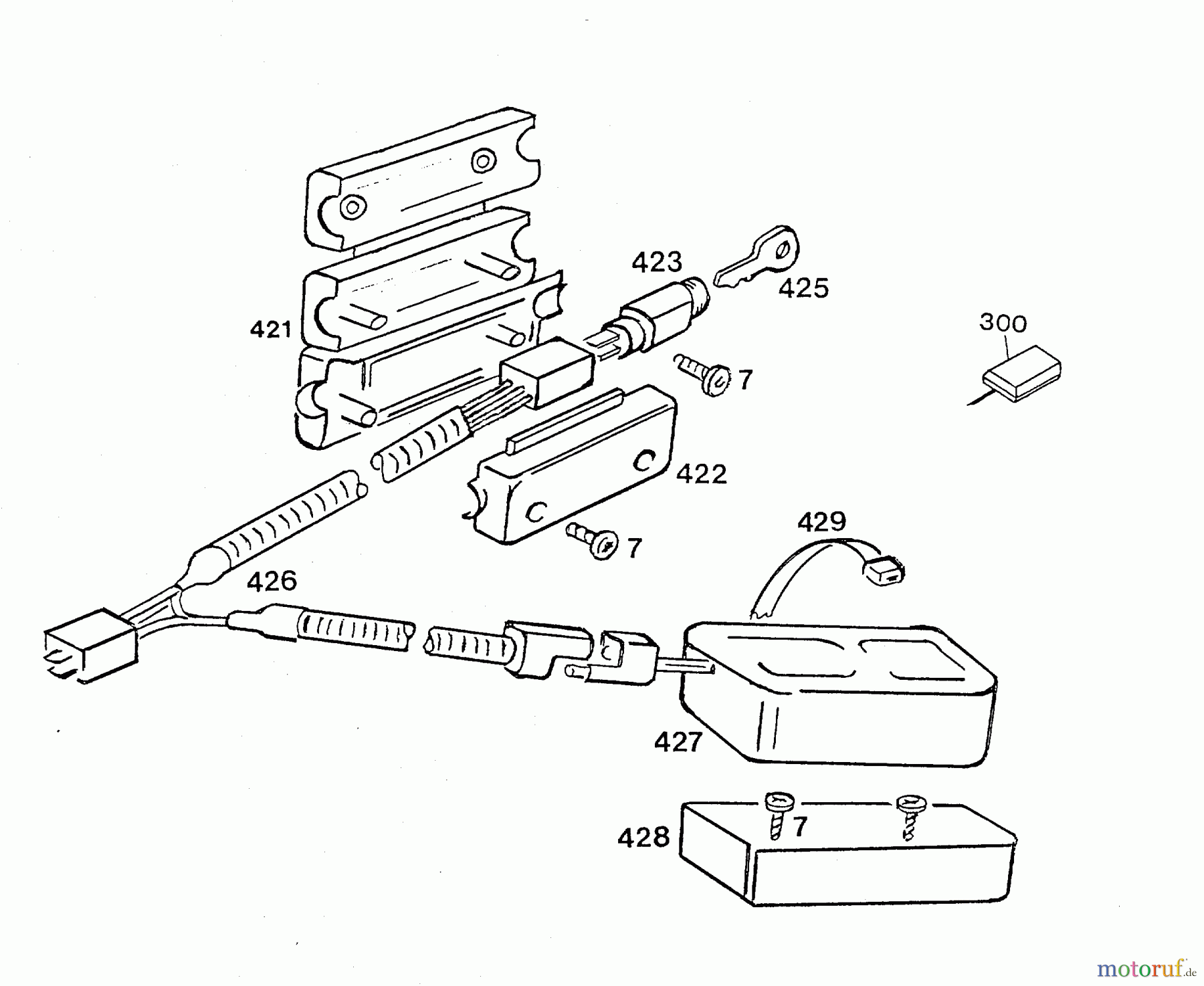  Wolf-Garten Petrol mower 6.42 Bi 4723000 Series B  (1996) Battery , Battery charger, Harness