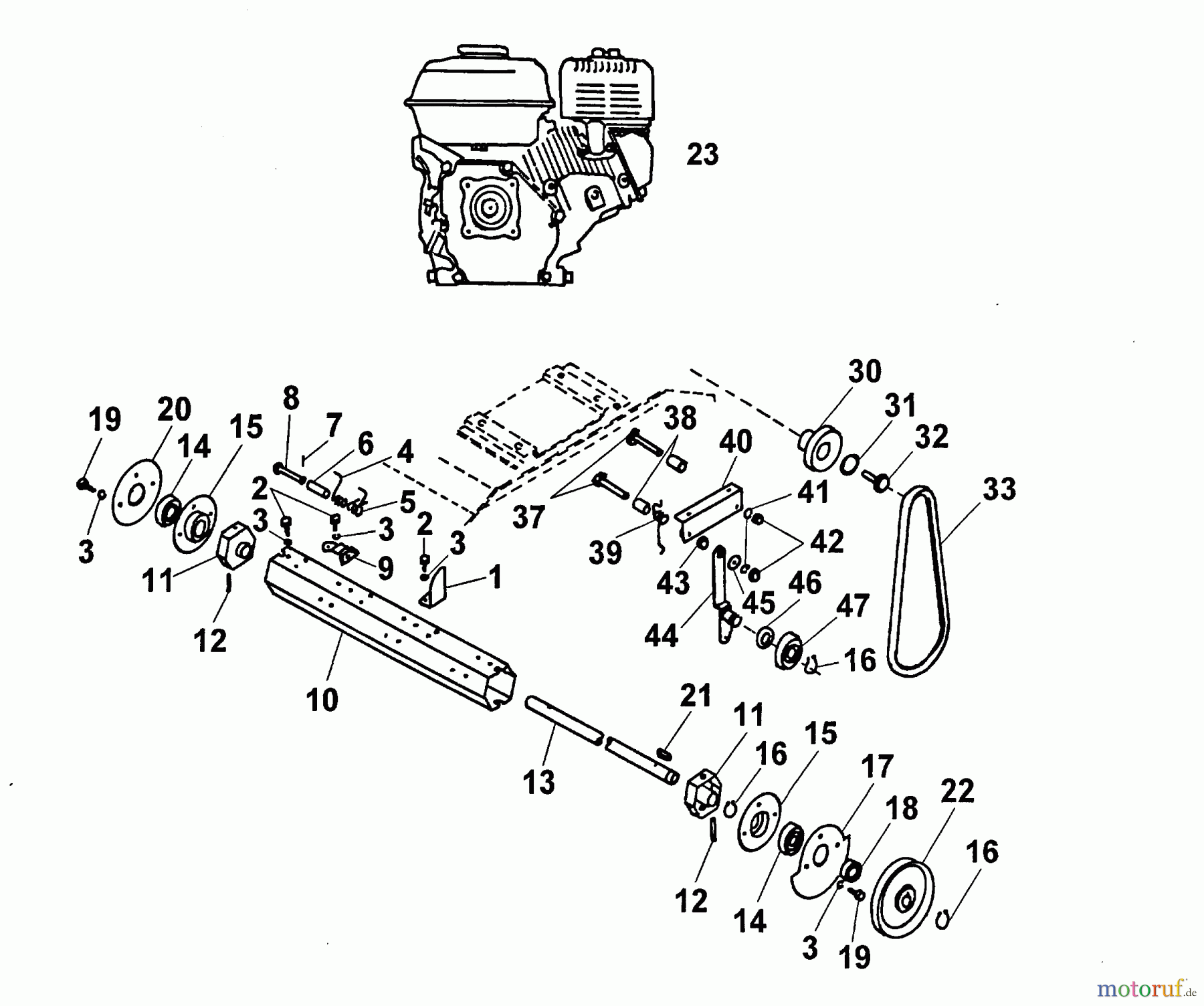  Wolf-Garten Petrol verticutter UV-P/HM 3589680 Series A  (1999) Cutter block