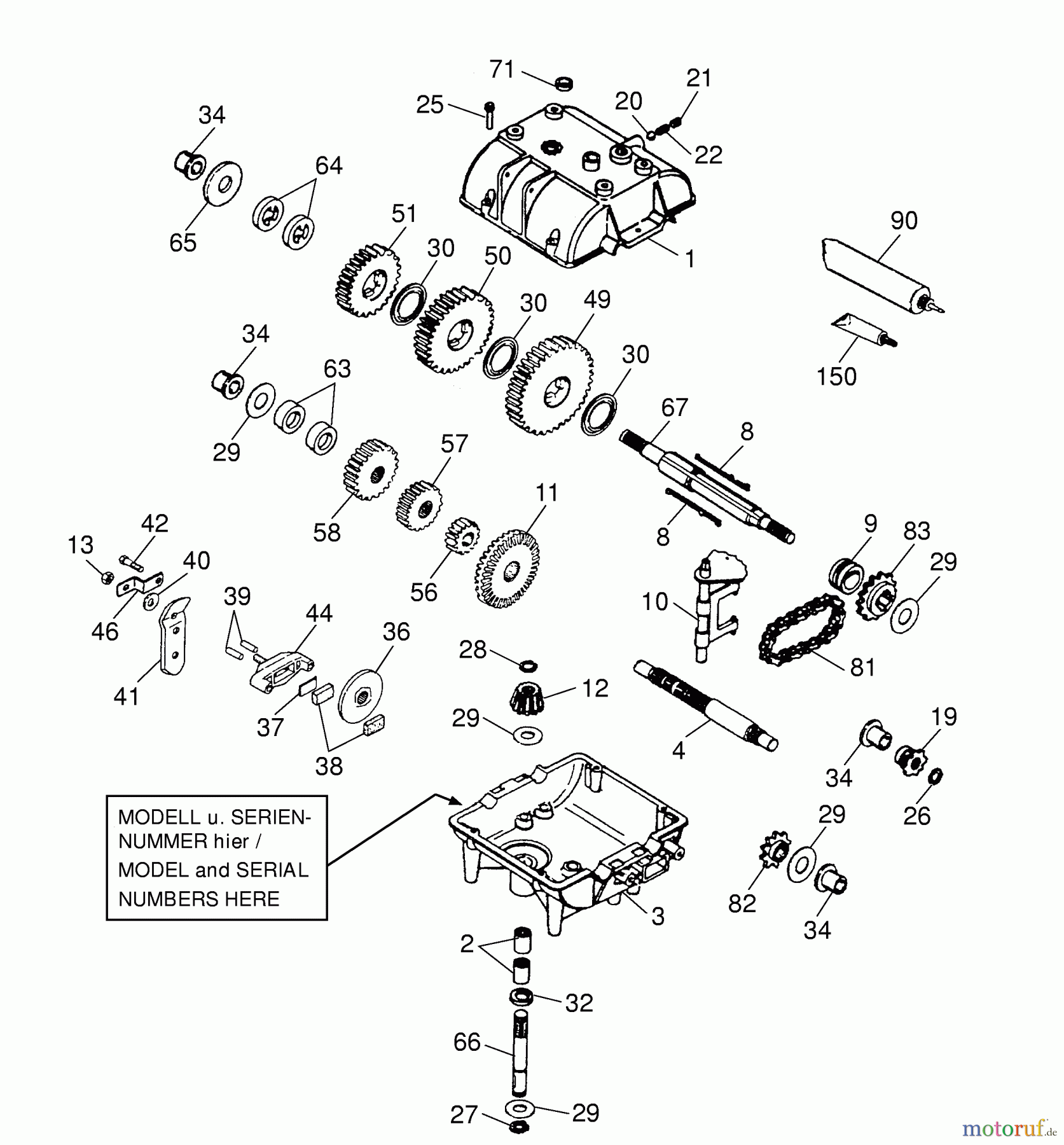  Wolf-Garten Cart OHV 2 6190000 Series B  (1999) Gearbox