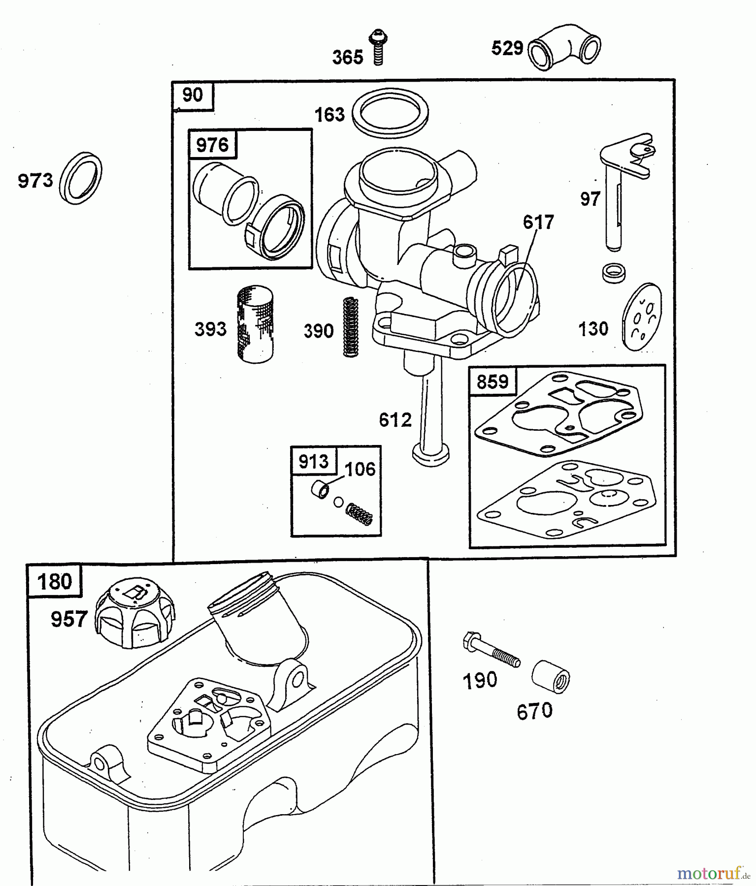  Wolf-Garten Petrol engines Briggs&Stratton Sprint 40 Fixspeed 2079070  (2004) Fuel tank, Carburetor
