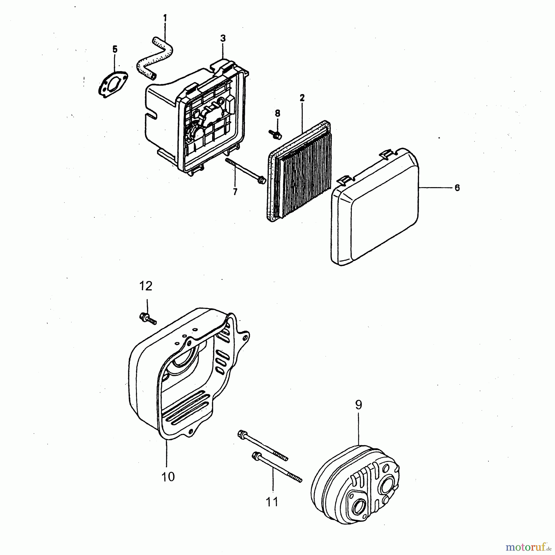  Wolf-Garten Petrol engines Honda GCV 135 2098070  (2003) Muffler, Air cleaner