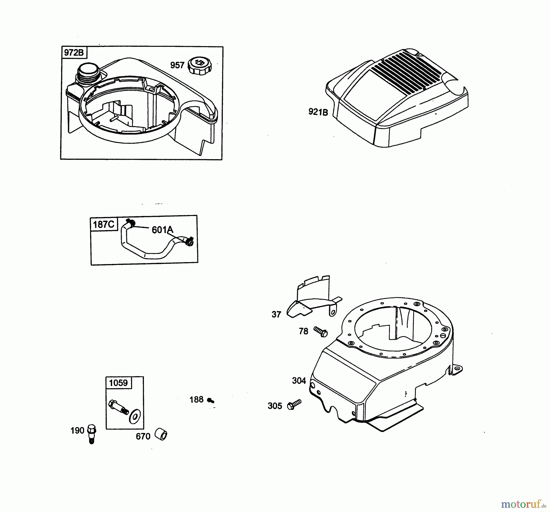  Wolf-Garten Petrol engines Briggs&Stratton Quantum 55 XM 2075060  (2003) Blower housing, Fuel tank