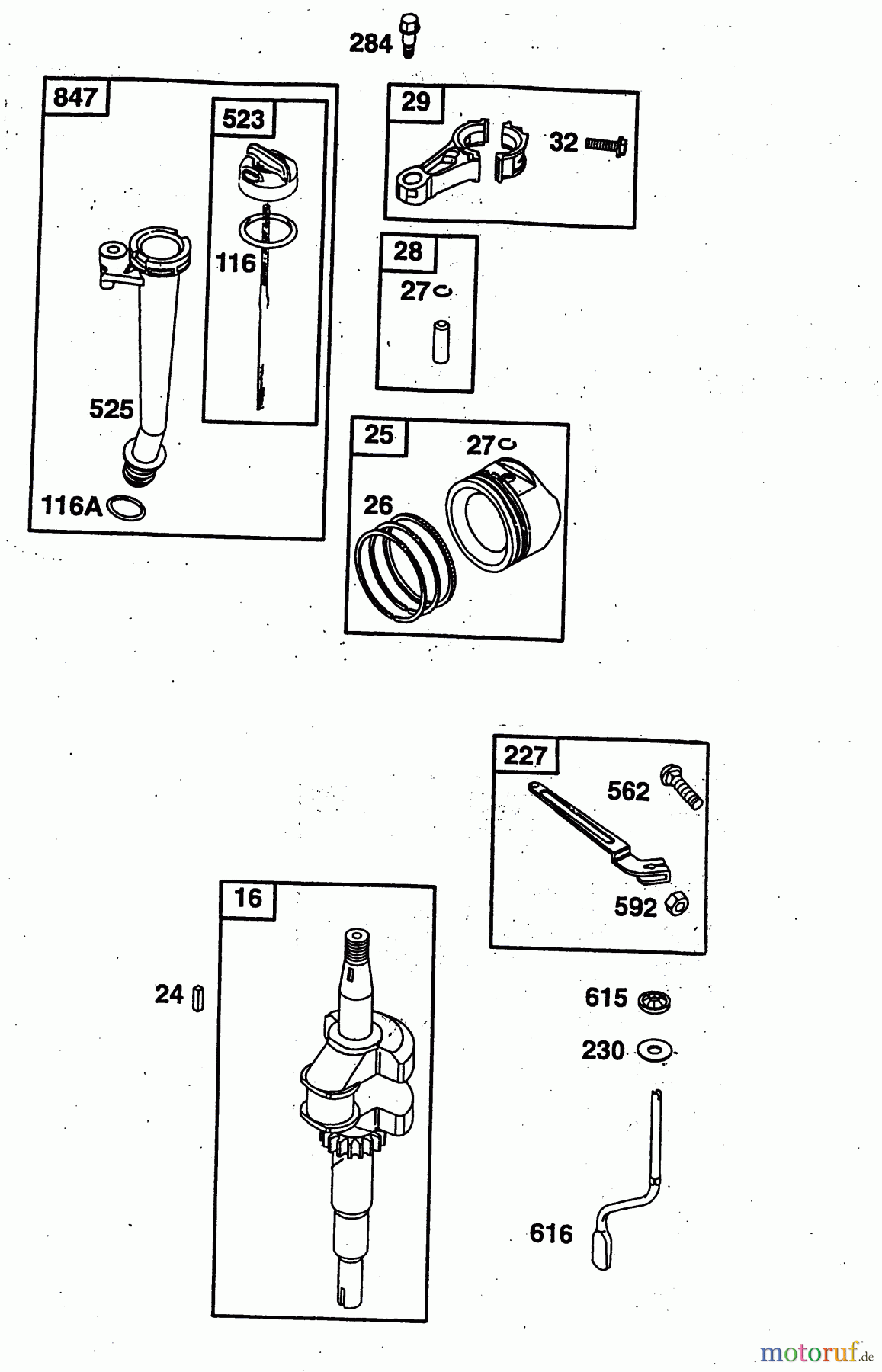  Wolf-Garten Petrol engines Briggs&Stratton Intek Edge SV 2057005  (2003) Piston, Crankshaft, Connecting rod