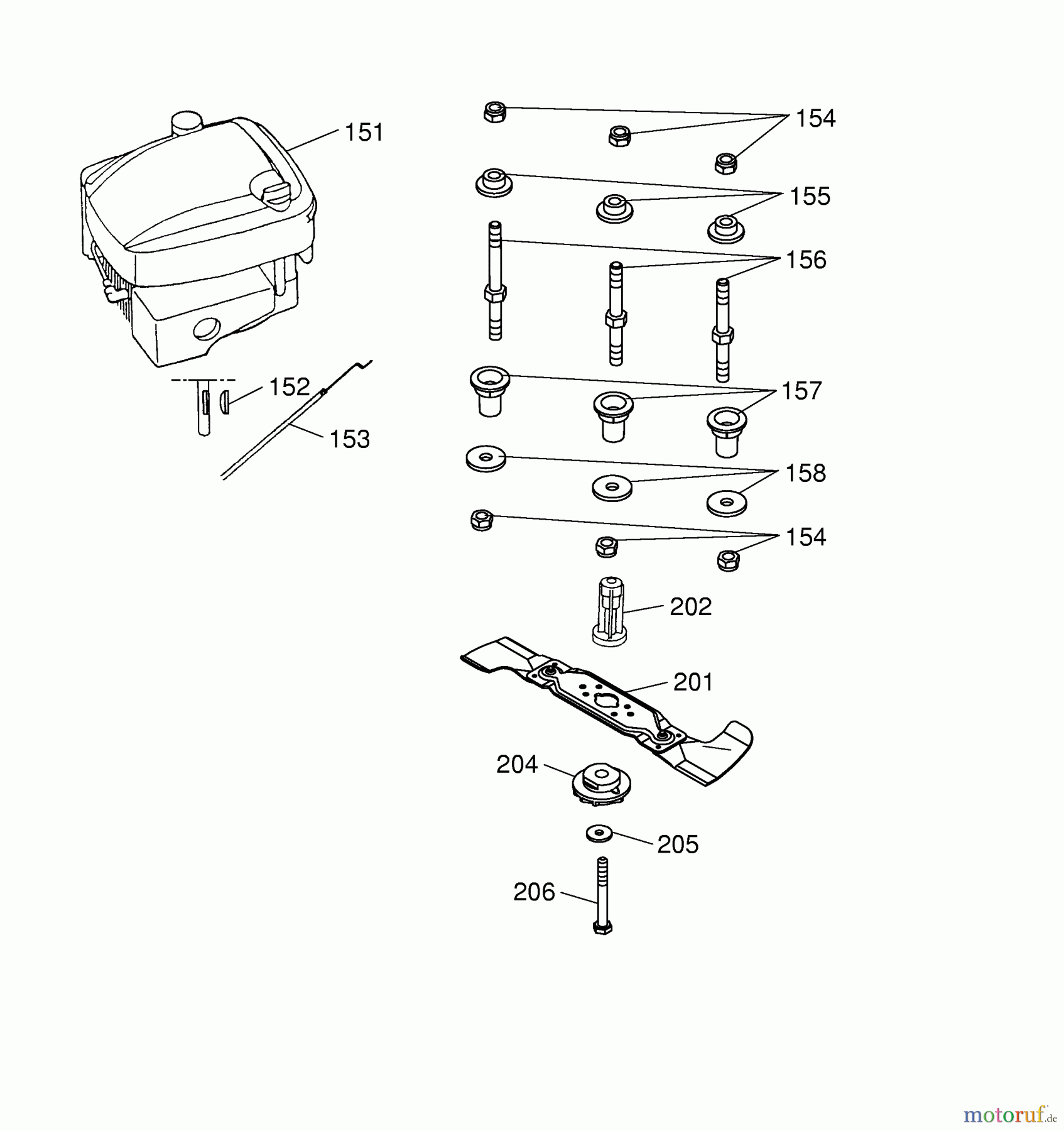  Wolf-Garten Petrol mower 2.40 BC 4001085 Series C  (2004) Blade, Blade adapter, Engine