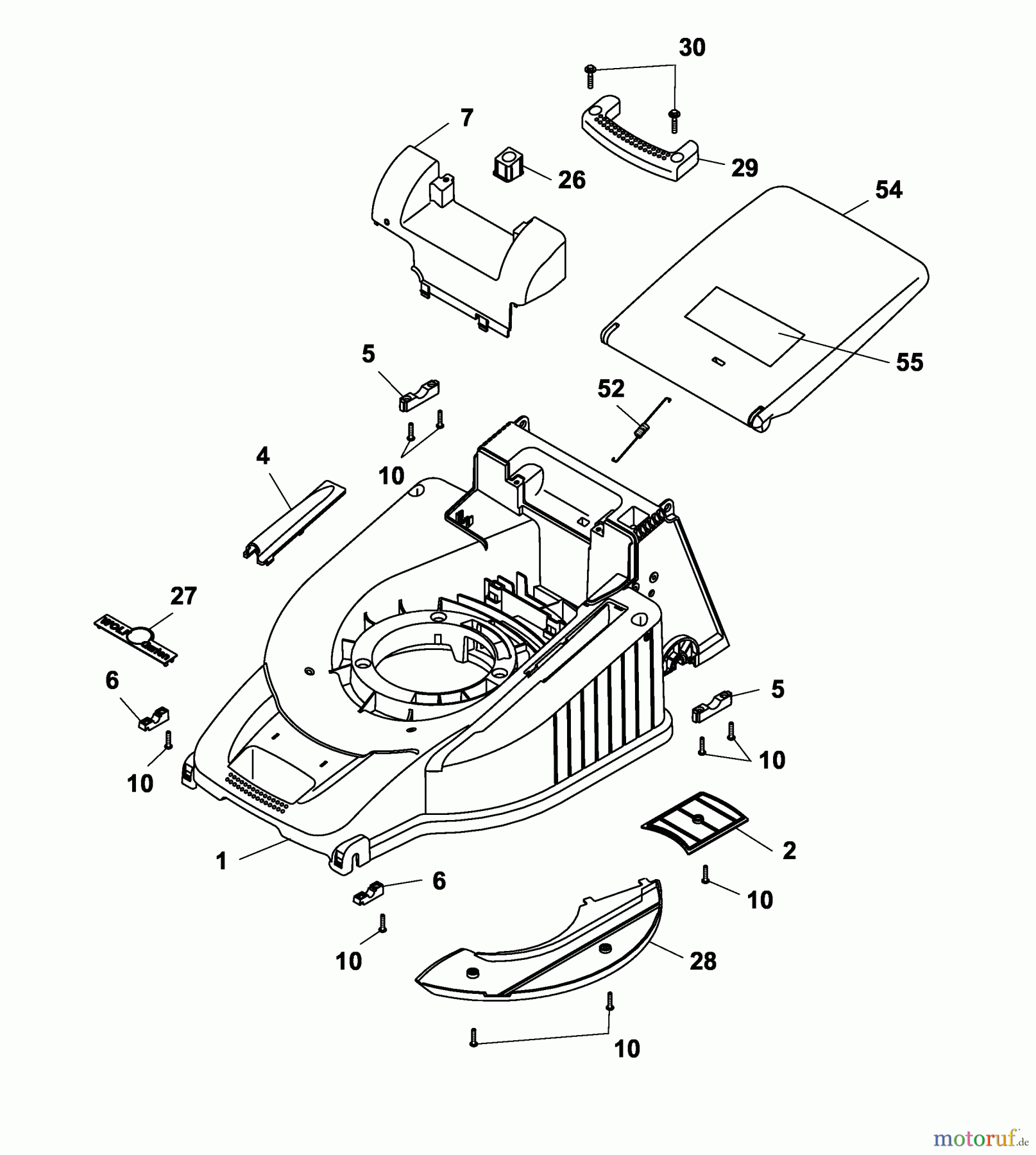  Wolf-Garten Petrol mower self propelled 2.46 HA 4605007 Series C  (2004) Deck housing