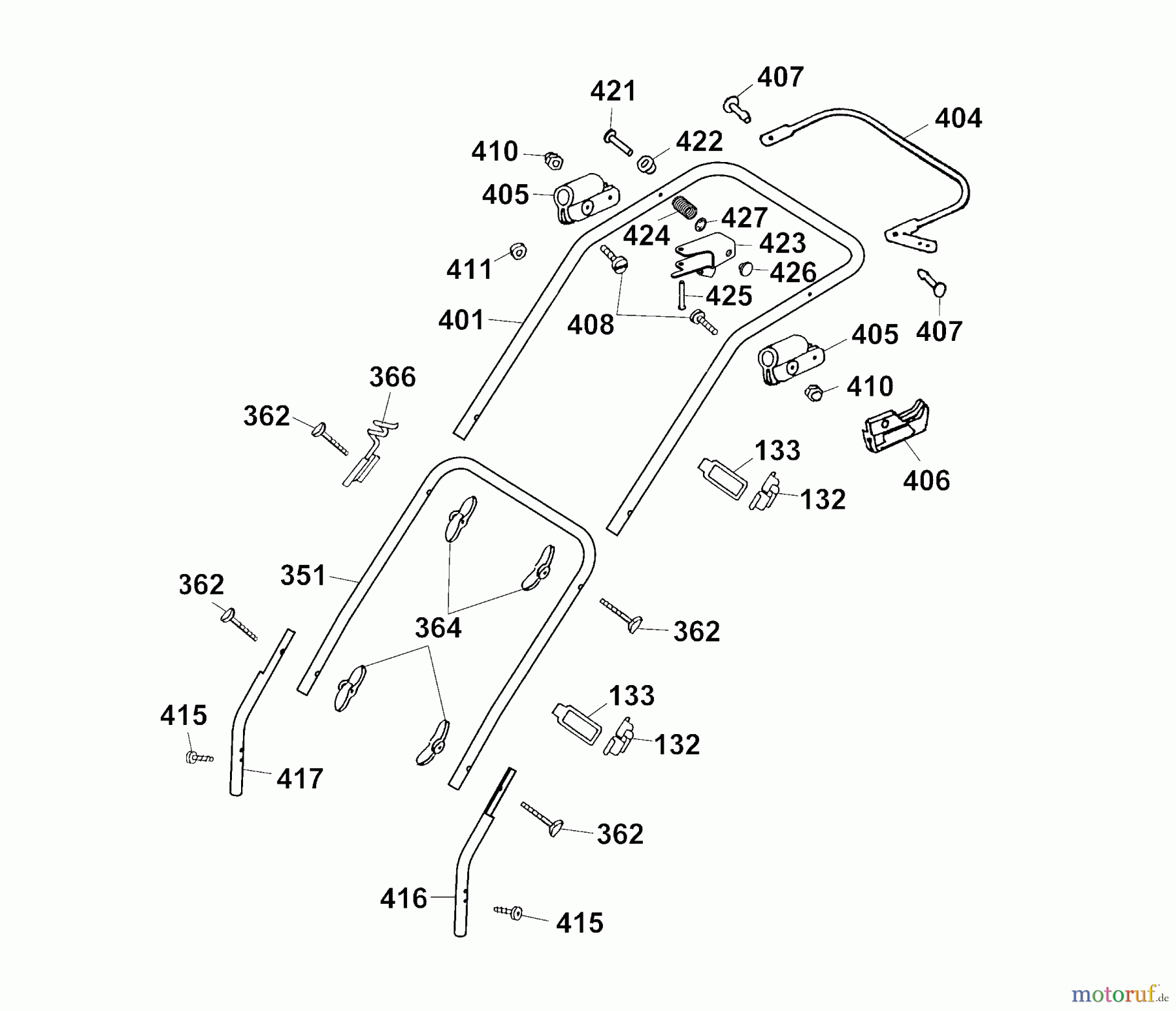  Wolf-Garten Petrol mower 2.46 TM 4604004 Series A  (2003) Handle