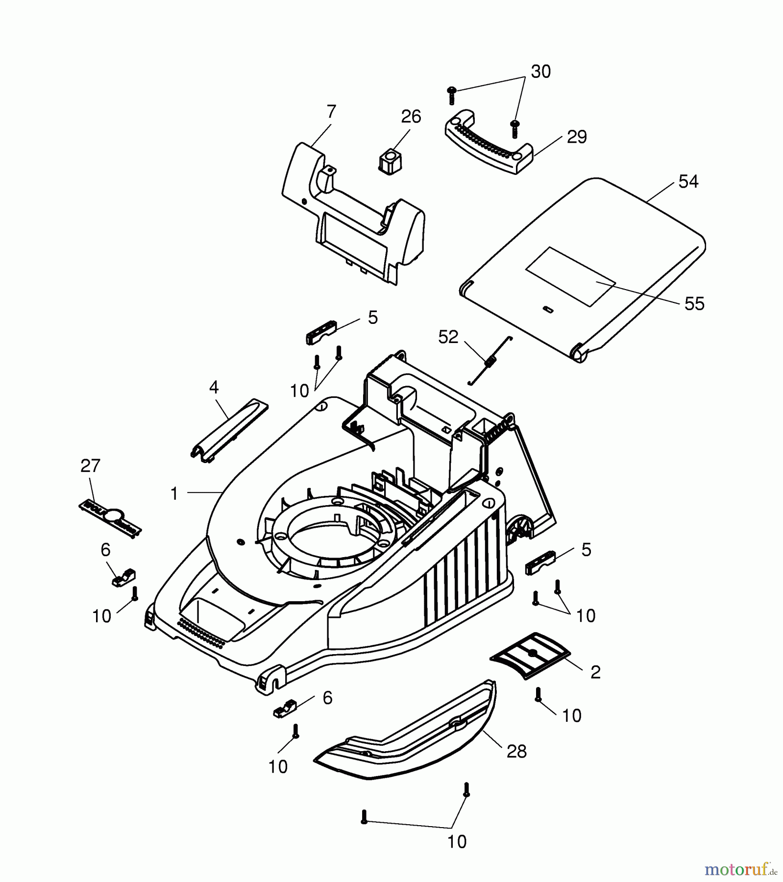  Wolf-Garten Battery mower Esprit 40 AC 4042000 Series E  (2004) Deck housing