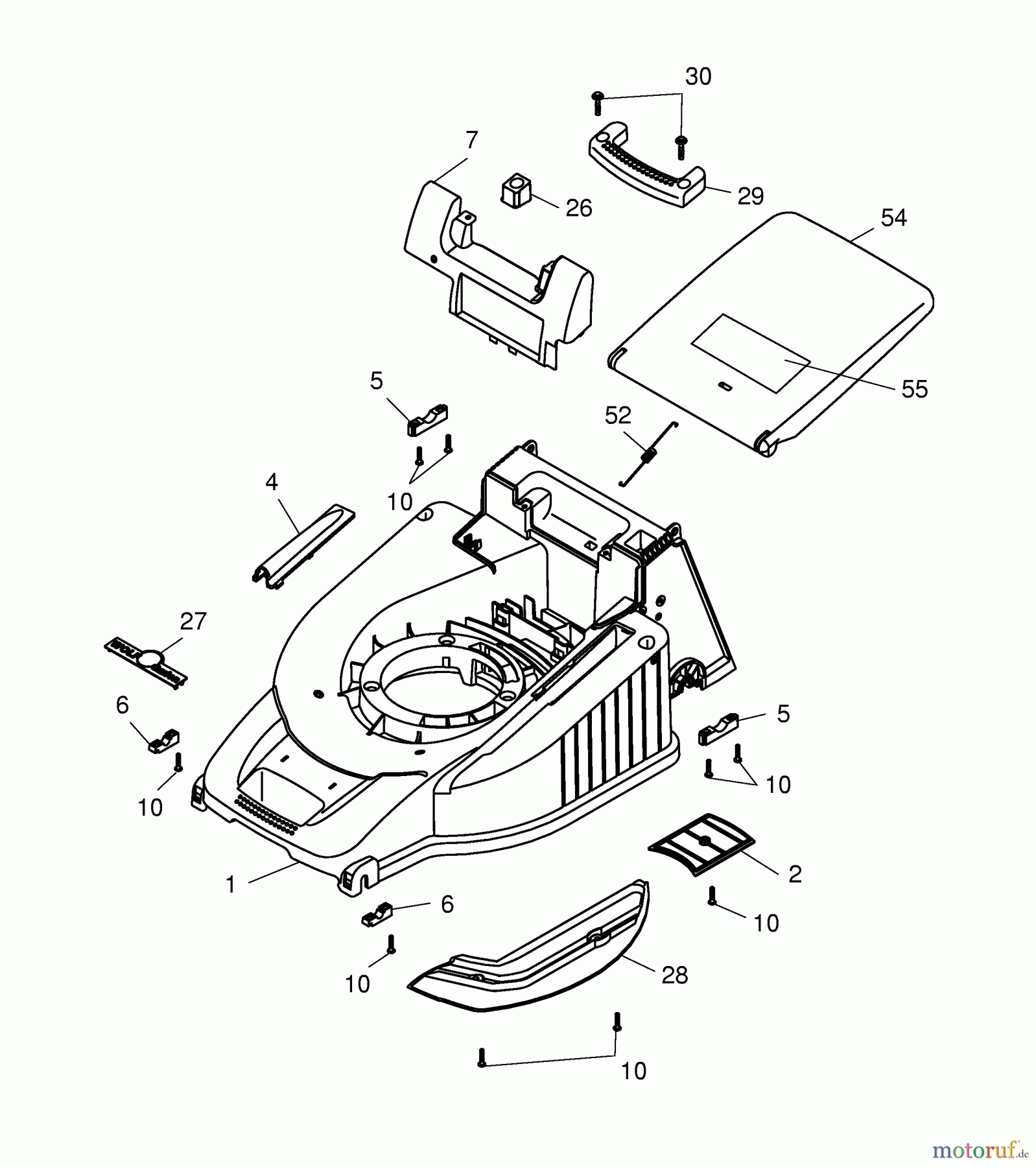  Wolf-Garten Petrol mower self propelled Esprit 40 BA 4005000 Series E  (2004) Deck housing