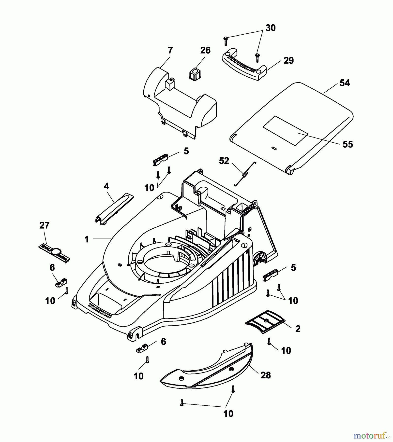  Wolf-Garten Electric mower Esprit 46 E 4620680 Series B, C  (2004) Deck housing