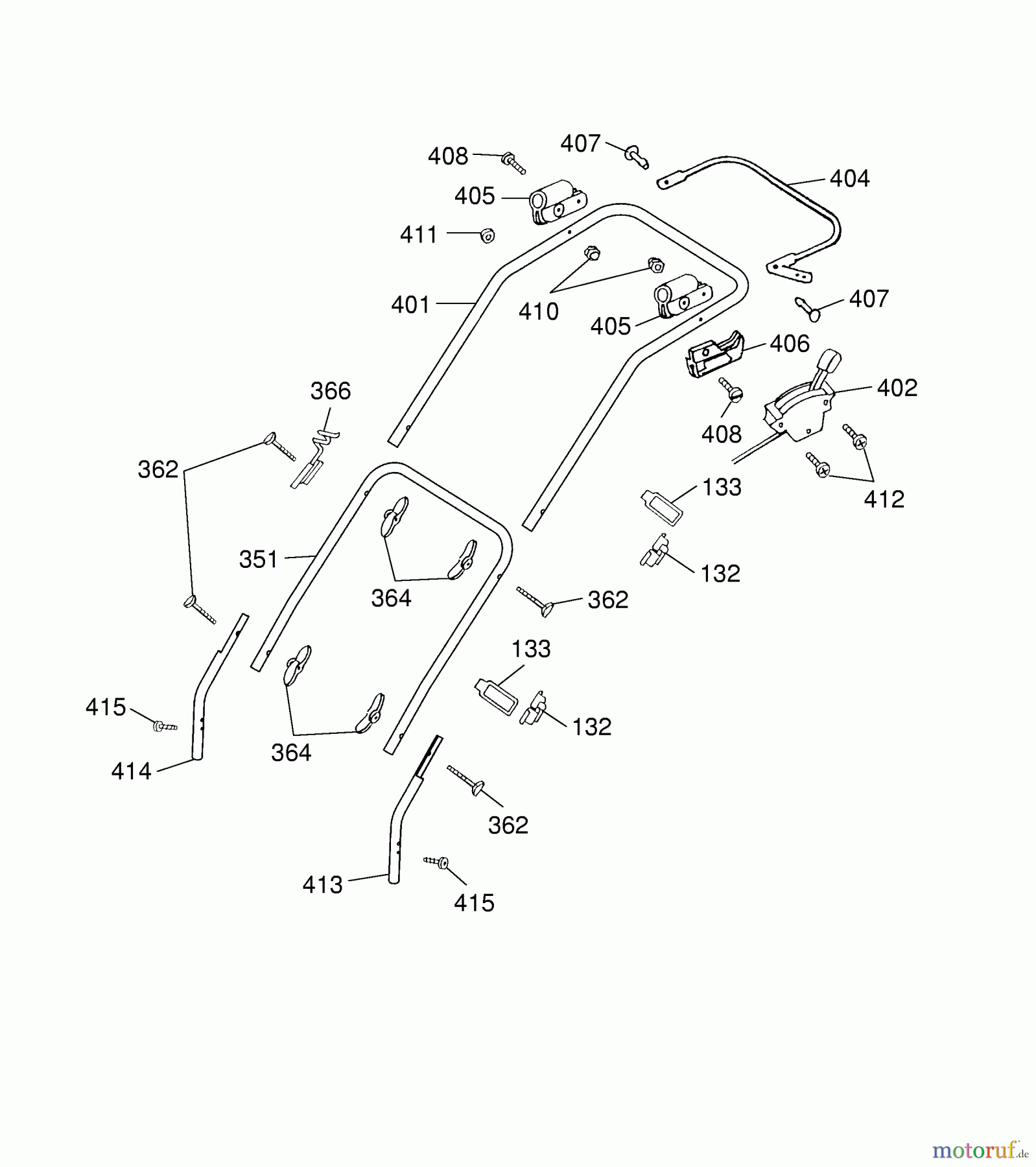  Wolf-Garten Petrol mower Esprit 46 B 4601000 Series D  (2004) Handle