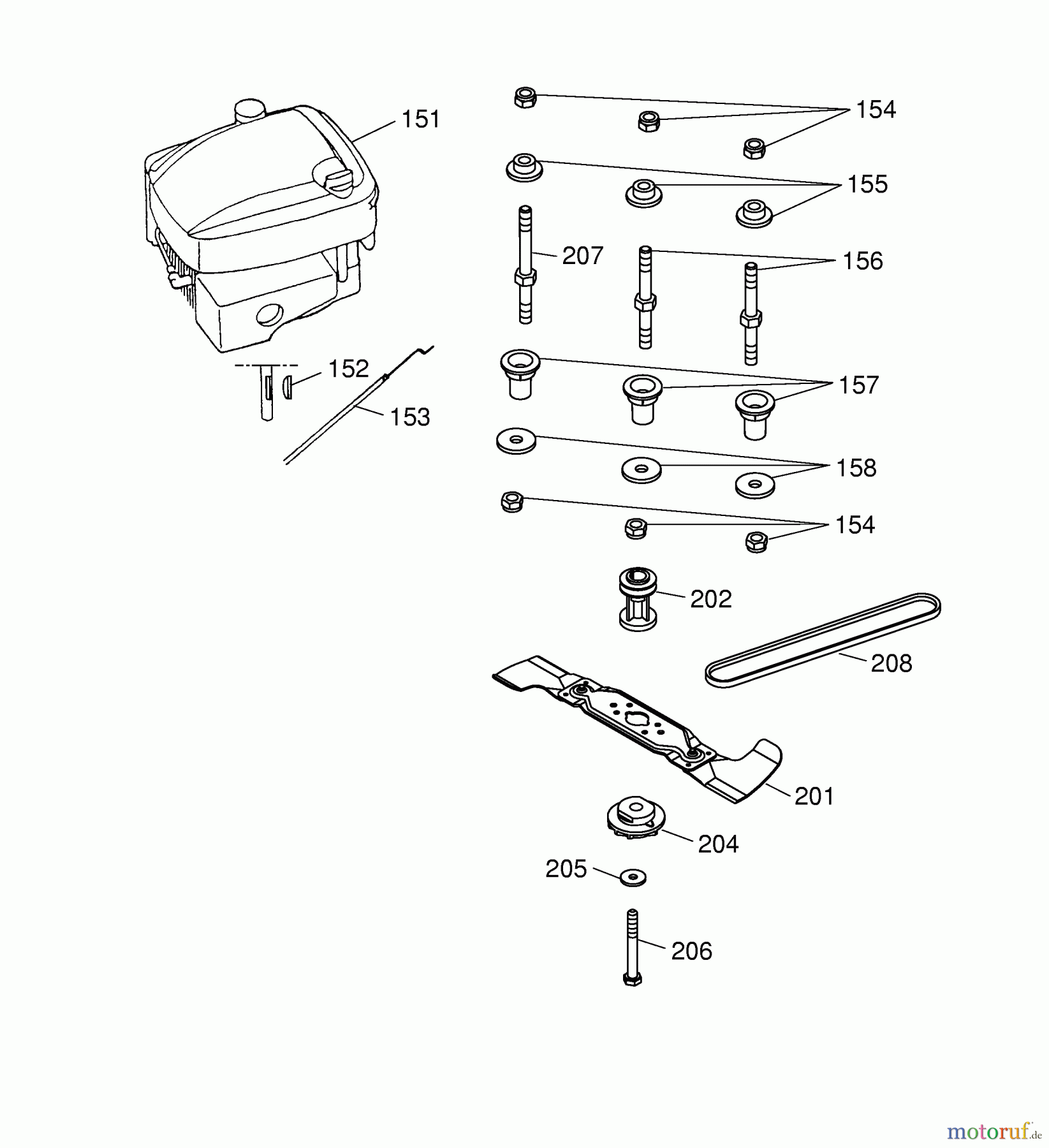  Wolf-Garten Petrol mower self propelled Premio 46 BAi 4617000 Series C  (2004) Blade, Blade adapter, Engine