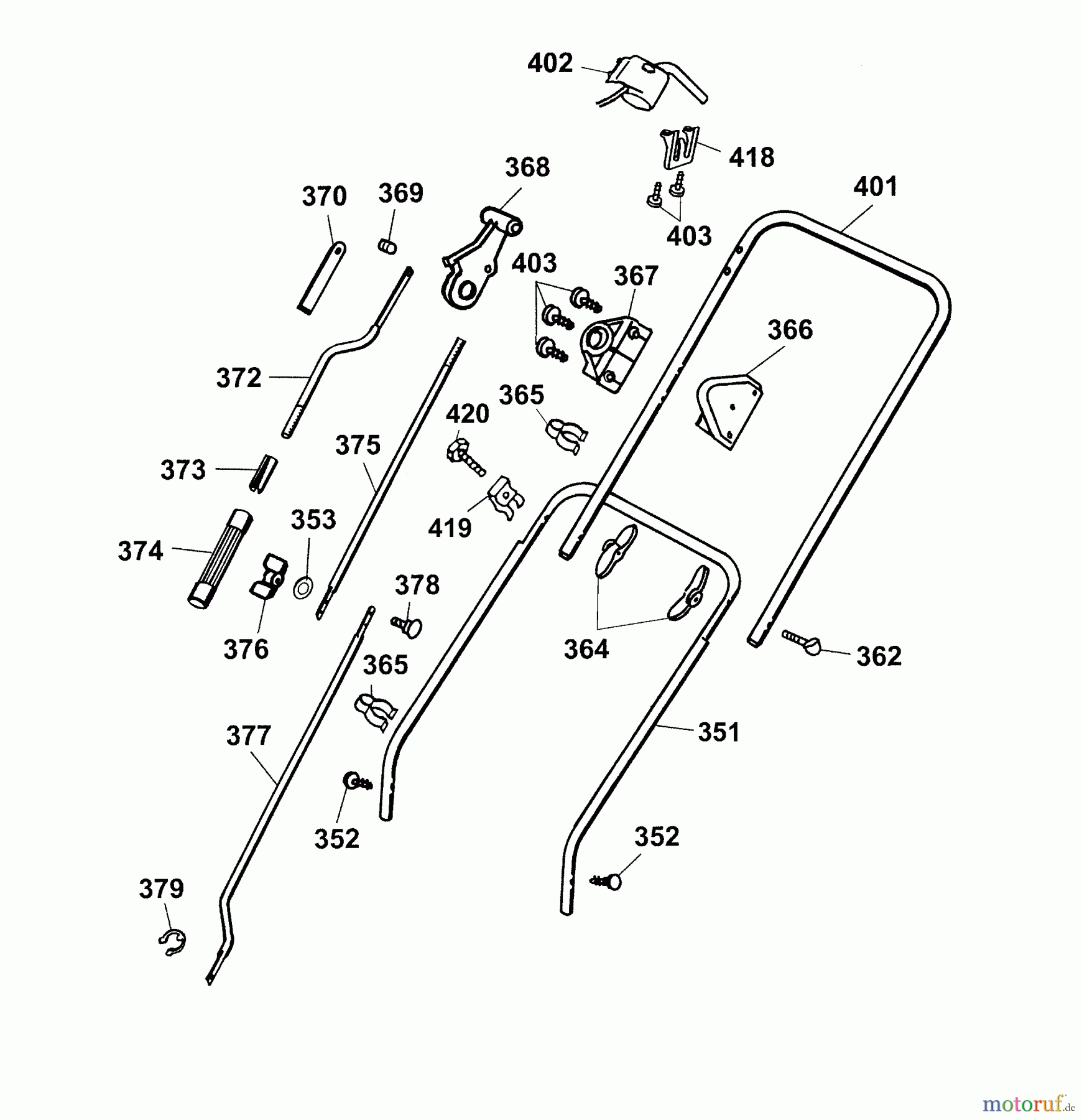  Wolf-Garten Electric verticutter UV 30 EV 3630680 Series B, C  (2004) Handle, Height adjustment