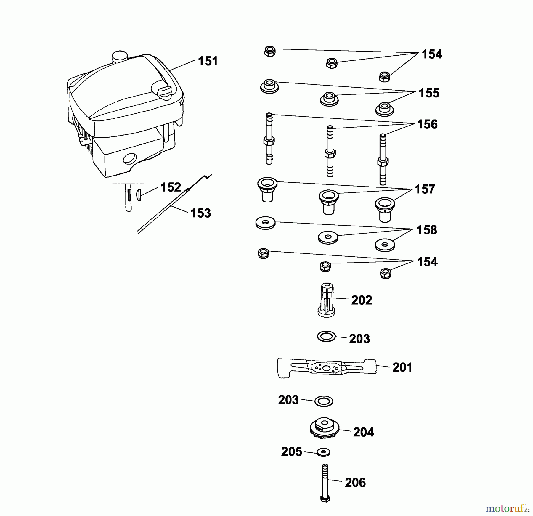  Wolf-Garten Petrol mower 2.40 BC 4001085 Series A, B  (2003) Blade, Blade adapter, Engine