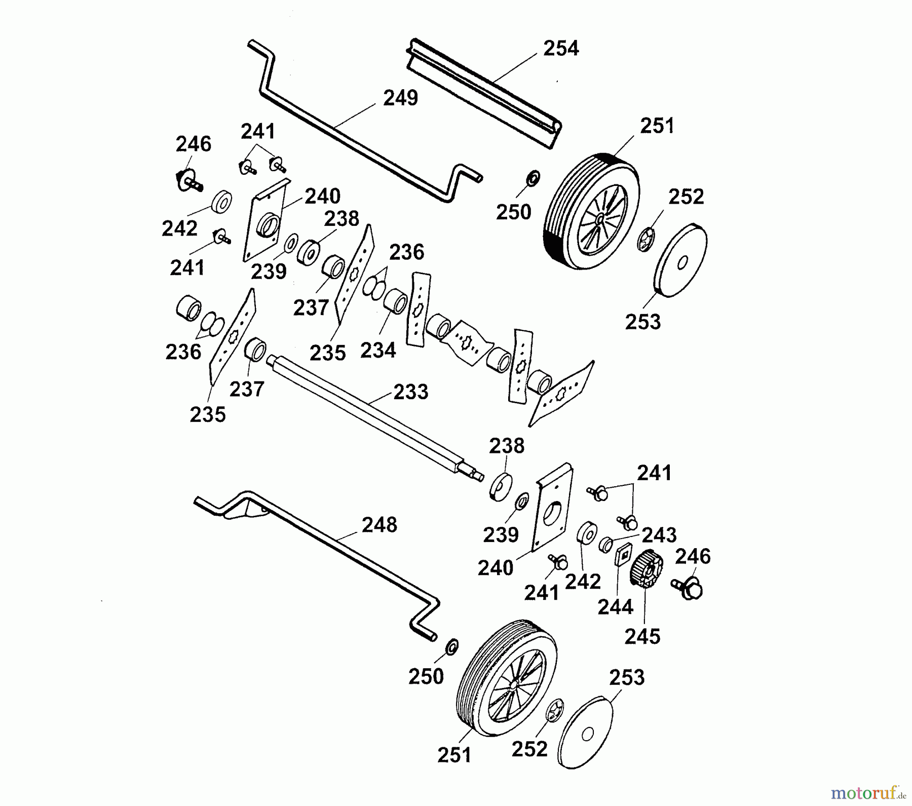 Wolf-Garten Electric verticutter UV 30 EV 3630003 Series A (2001) Rotor, Wheels