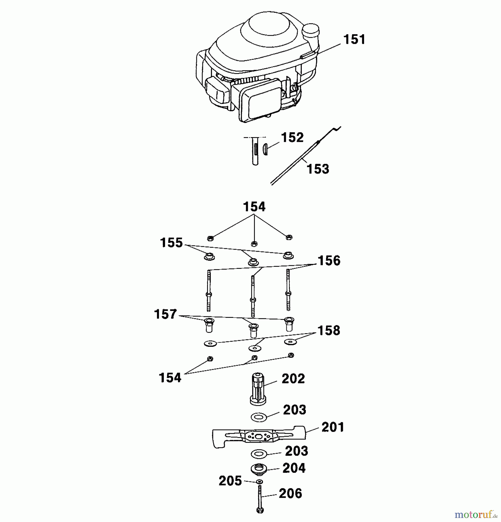  Wolf-Garten Petrol mower Power Edition 40 H 4011005 Series A  (2001) Blade, Blade adapter, Engine