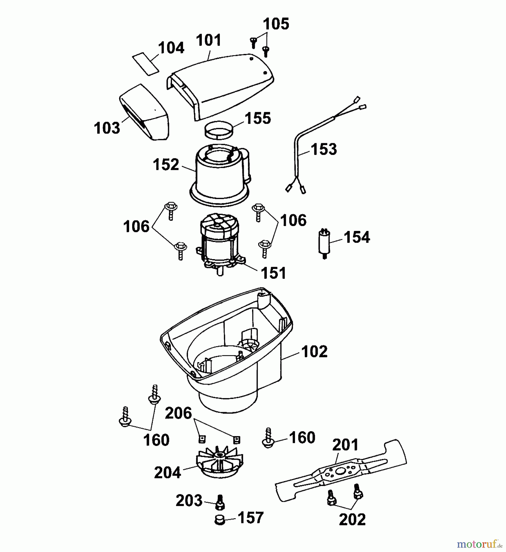  Wolf-Garten Electric mower Power Edition 40 E 4028005 Series A  (2001) Cover engine, Blade, Engine
