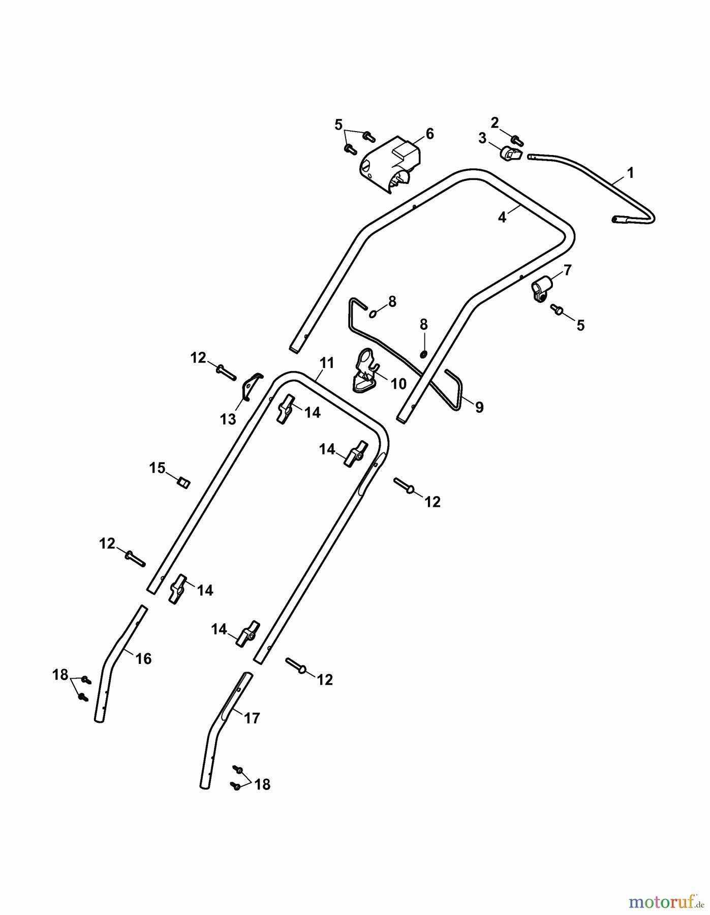  Wolf-Garten Electric mower Power Edition 40 E 4048003 Series B  (2007) Handle