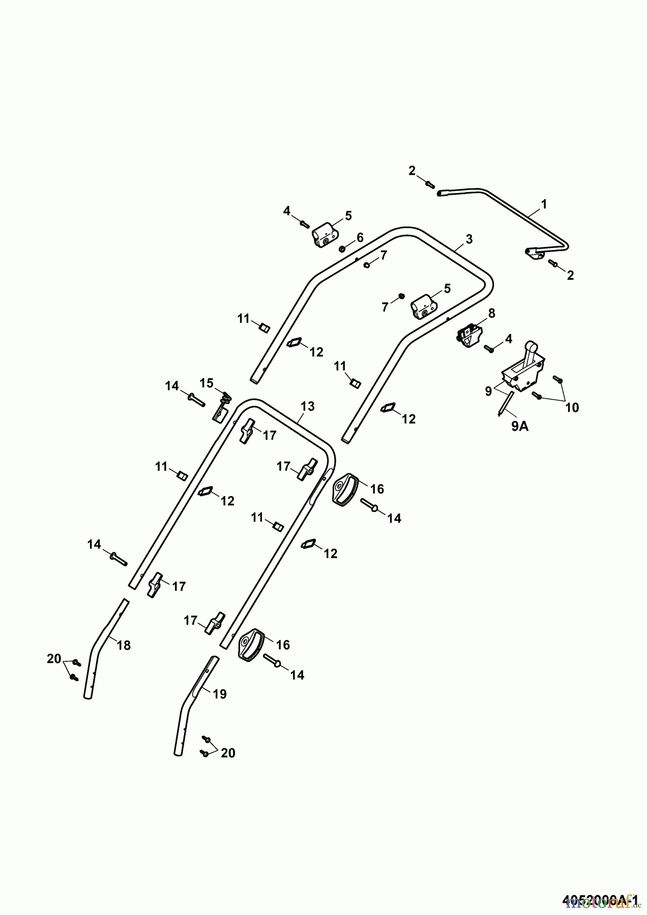 Wolf-Garten Petrol mower Power Edition 40 B 4052000 Series A (2009) Handle