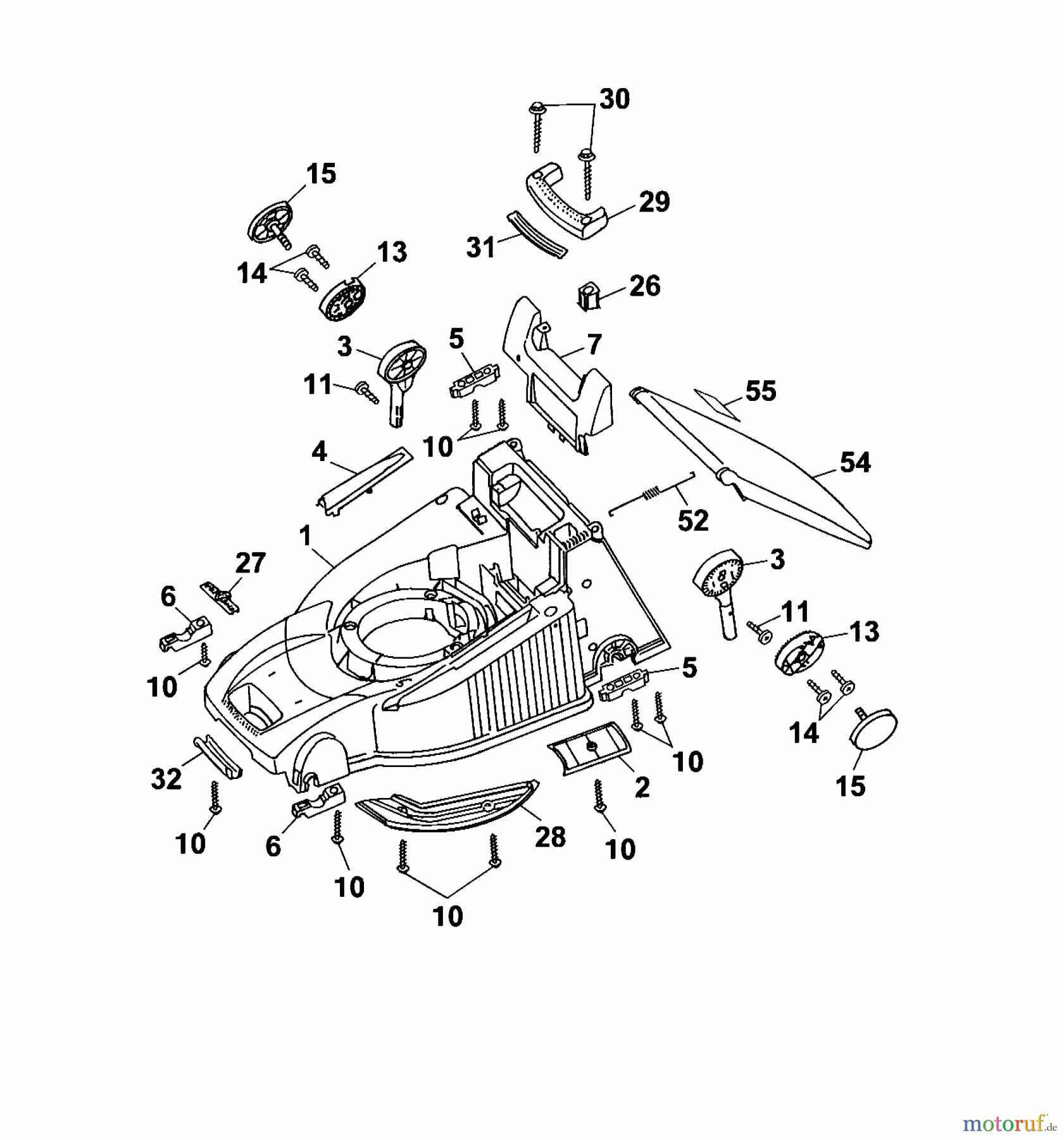  Wolf-Garten Electric mower Premio 40 EKF 4026000 Series A, B  (2002) Deck housing