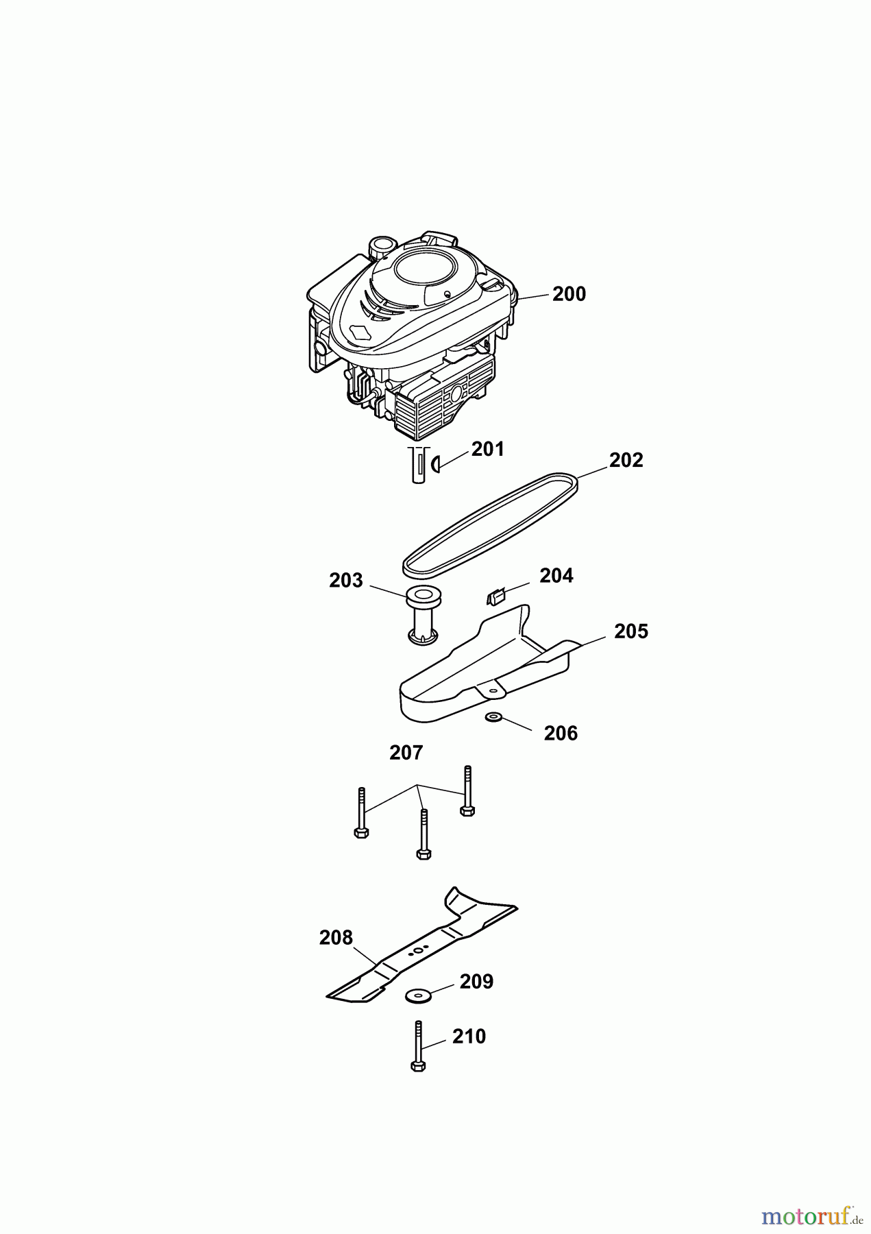 Wolf-Garten Petrol mower self propelled Power Edition 48 QRA 4236000 Series B (2009) Blade, Blade adapter, Engine