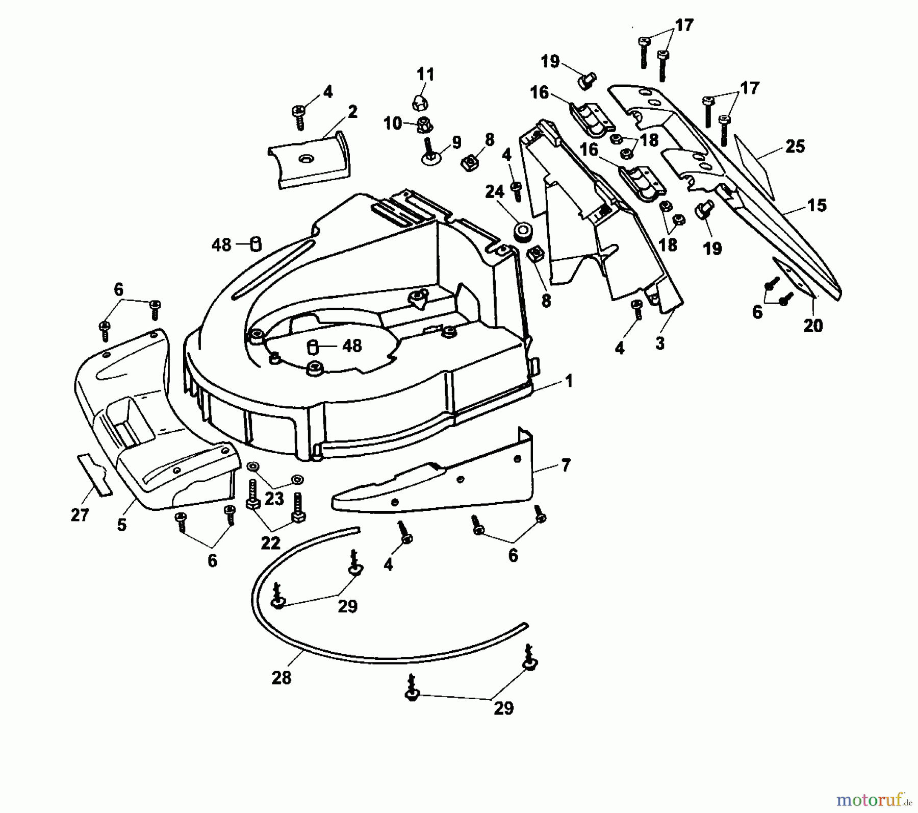  Wolf-Garten Battery mower Concept 43 AC 4332000 Series A  (2001) Deck housing