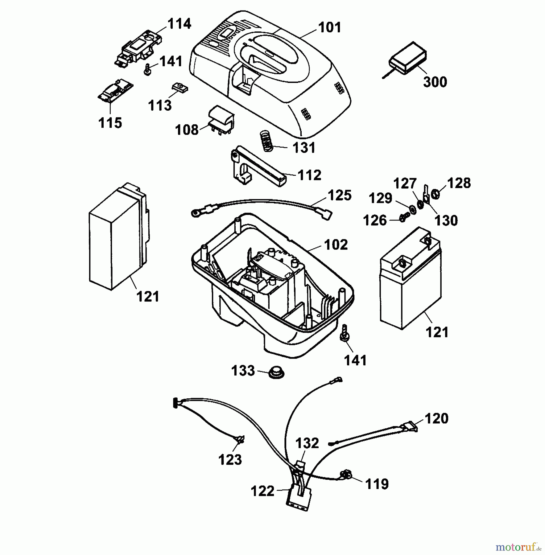 Wolf-Garten Battery mower Concept 43 AC 4332000 Series A (2001) Electric parts