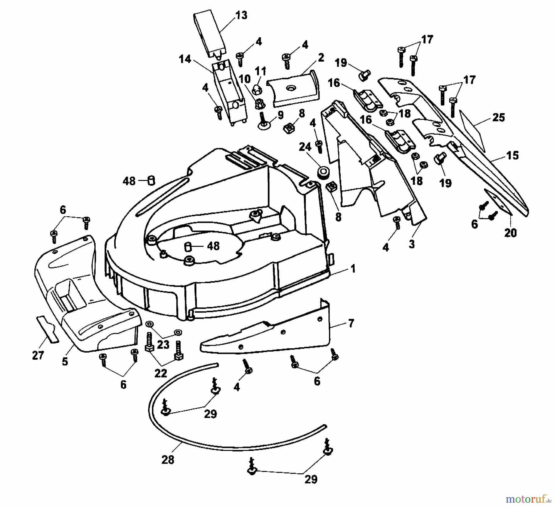  Wolf-Garten Petrol mower Concept 43 B 4342000 Series A  (2000) Deck housing