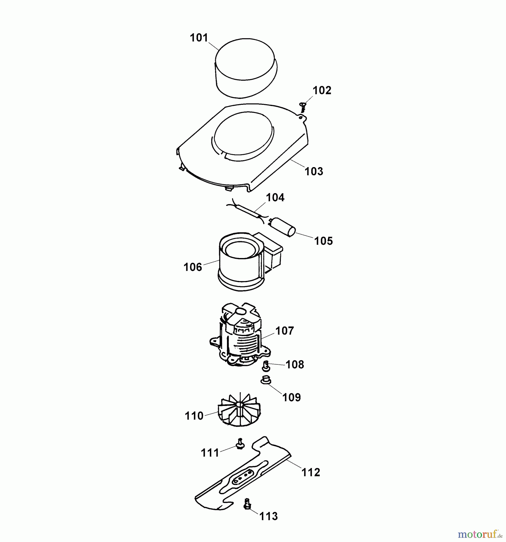  Wolf-Garten Electric mower 4.36 E 4916080 Series A, B  (2002) Electric motor, Blade
